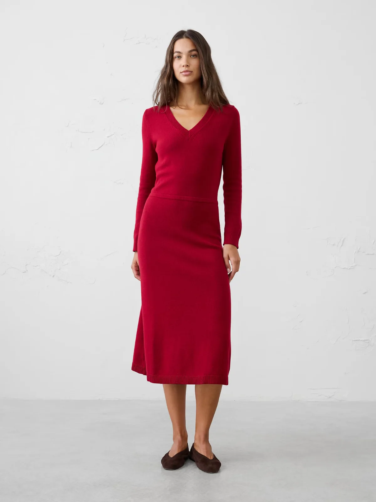V-Neck Sweater Midi Dress by Banana Republic