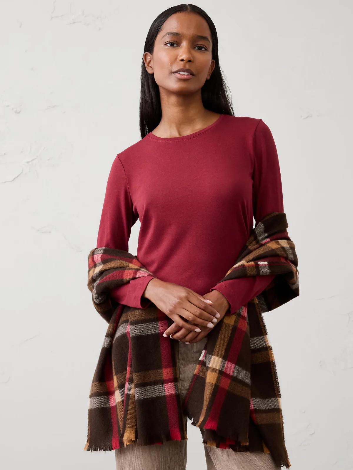 Timeless Long-Sleeve Crew-Neck T-Shirt by Banana Republic