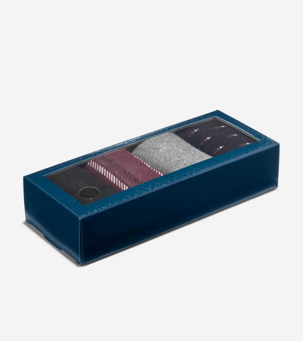 4-Pair Plaid/Ditsy Print Gift Box Socks by COLE HAAN