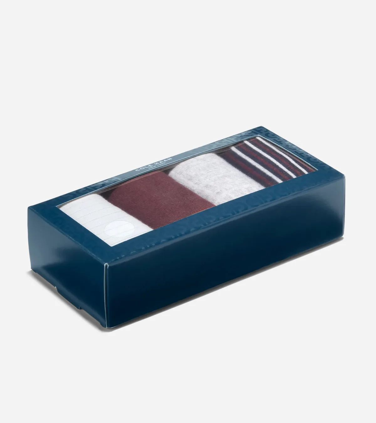 4-Pair Plaid/Stripe Gift Box Socks by COLE HAAN