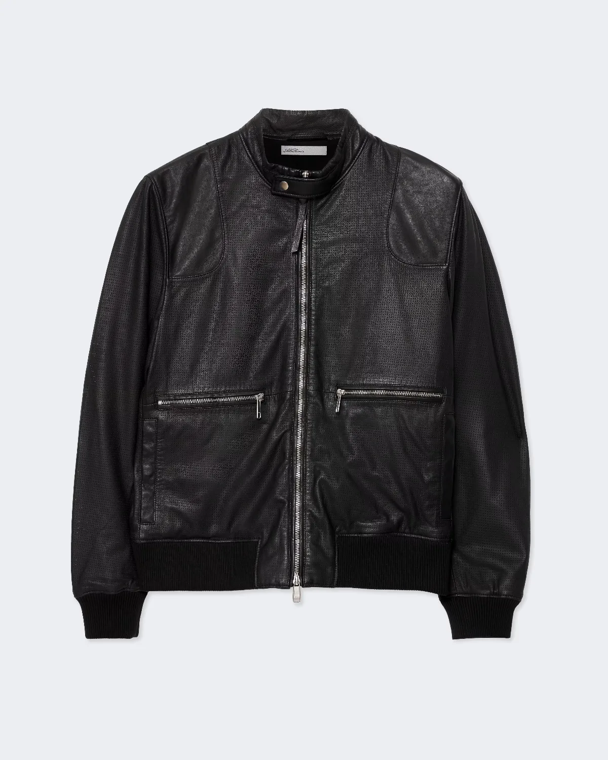 Miro Perforated Leather Bomber Jacket