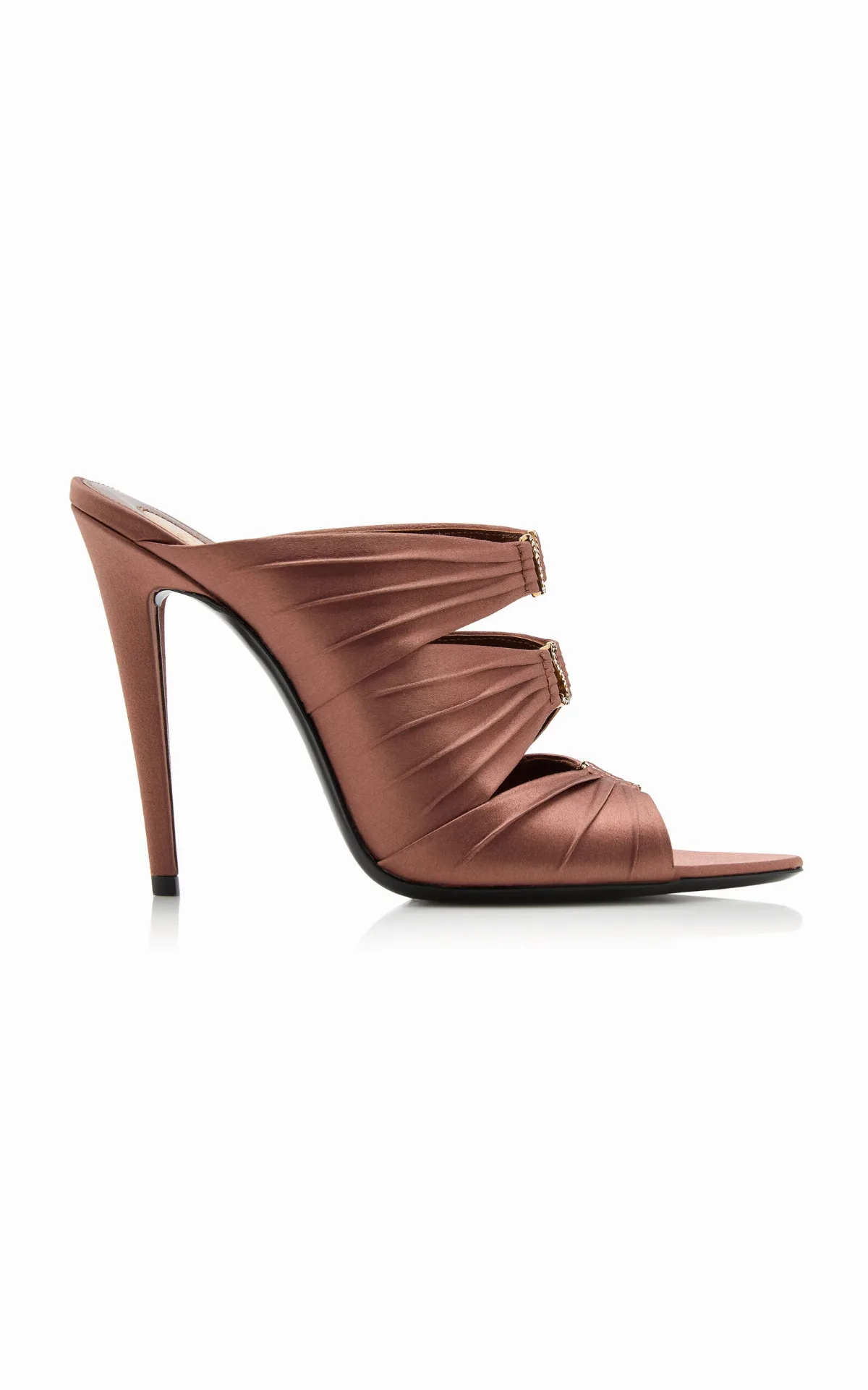 Emilie Crepe Satin Mules by Saint Laurent