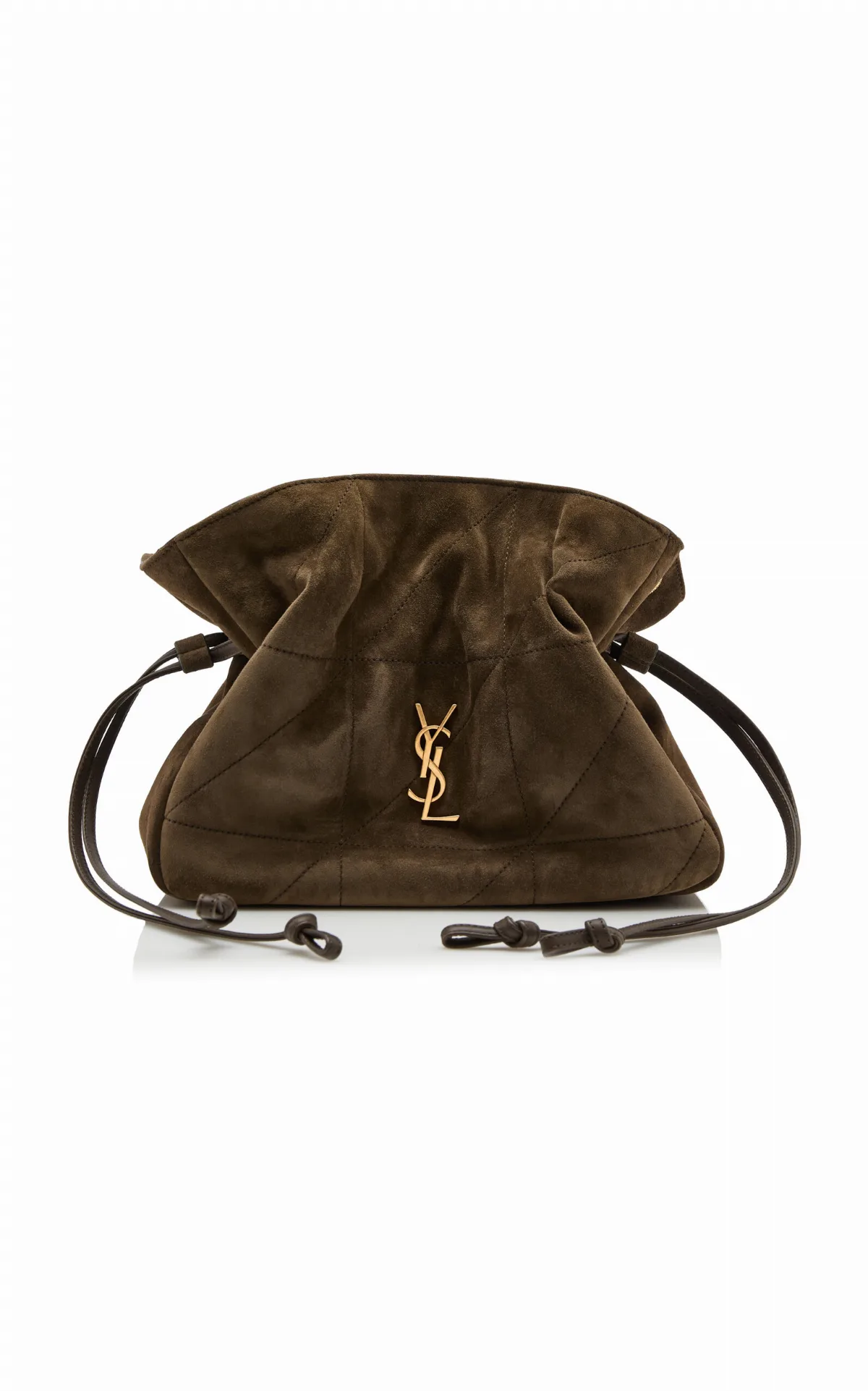 Jamie Suede-Satin Shoulder Pouch by Saint Laurent