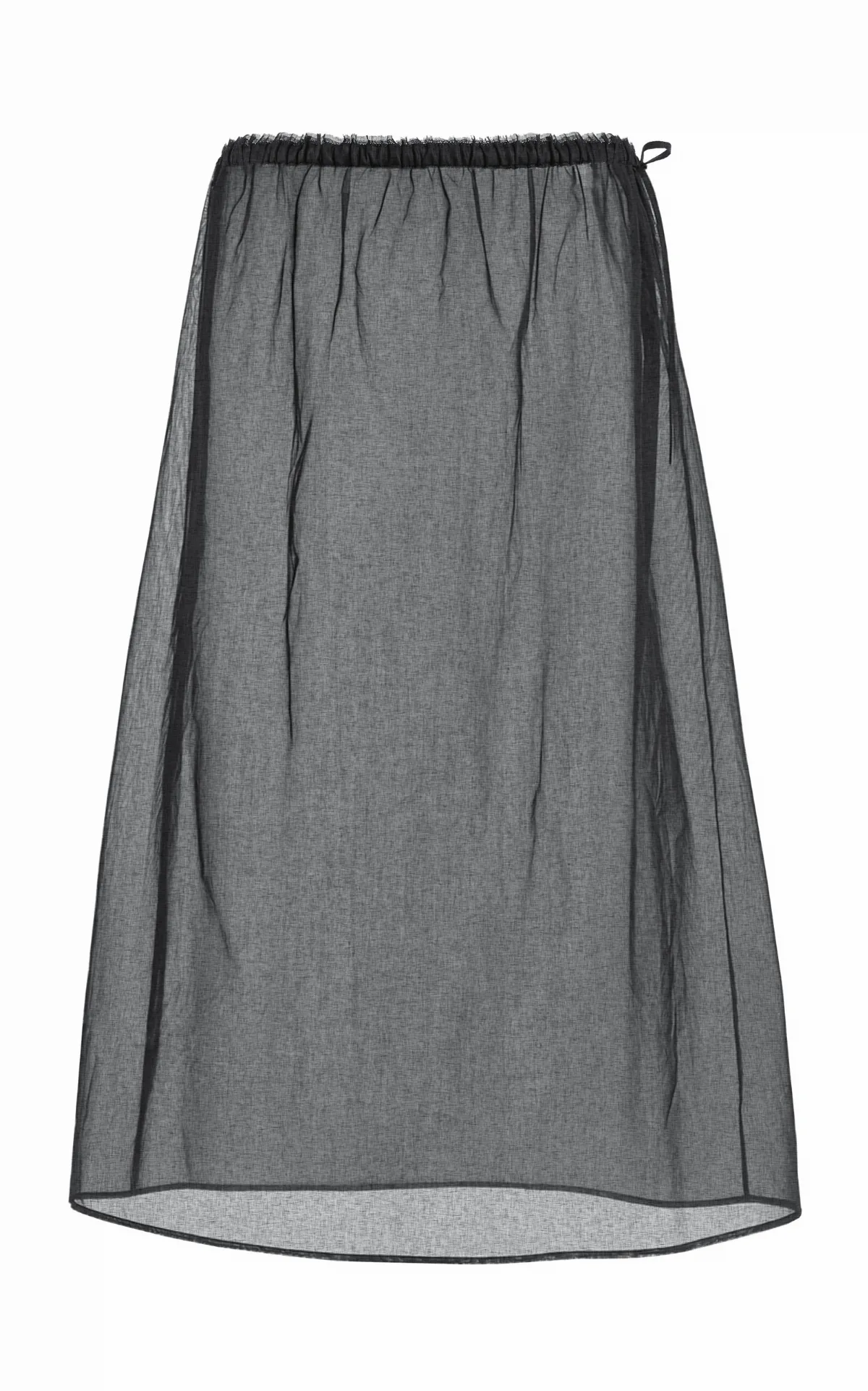 Sheer Cotton Organdy Midi Skirt by Prada