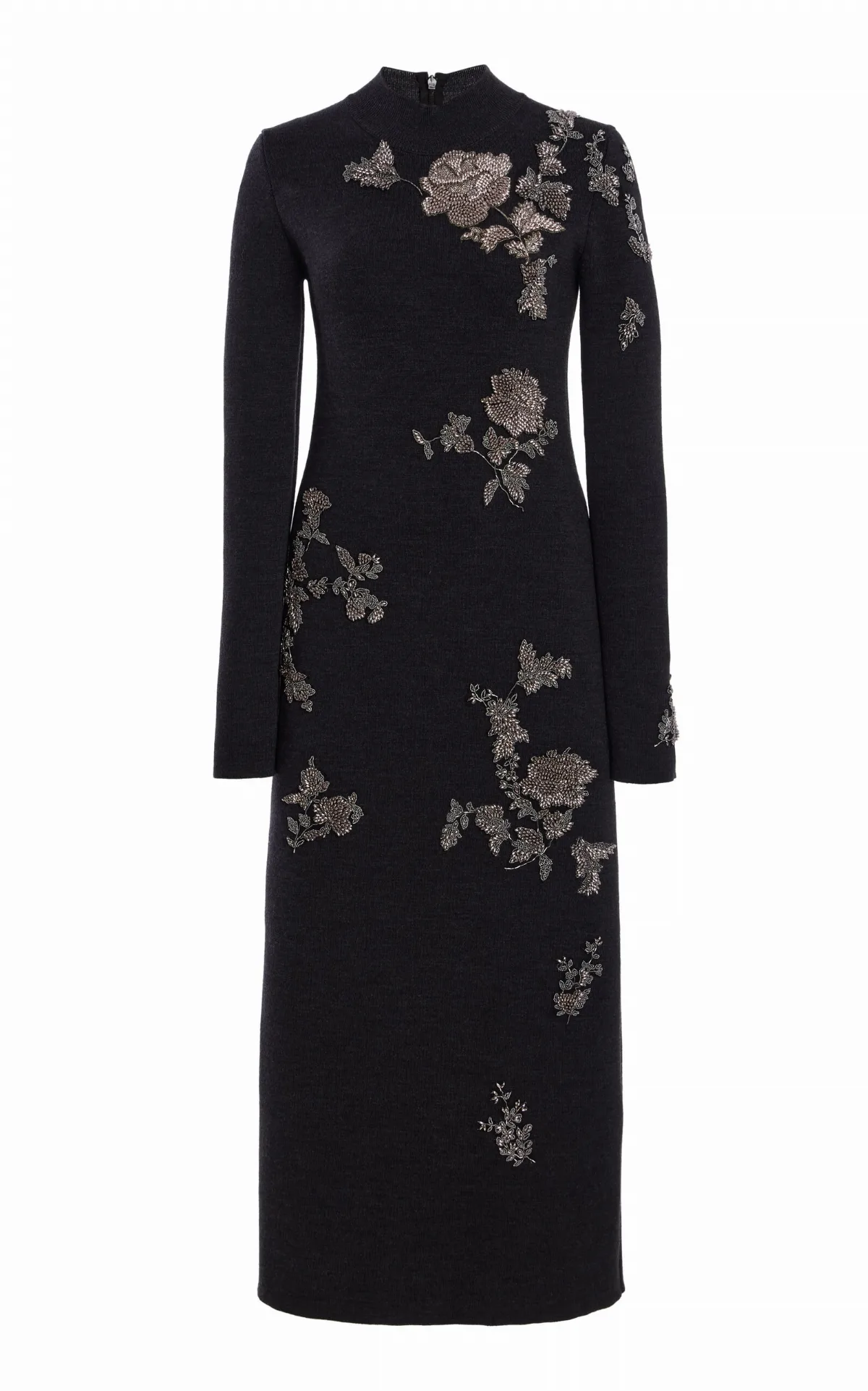 Embroidered Knit Midi Dress by Oscar de la Renta