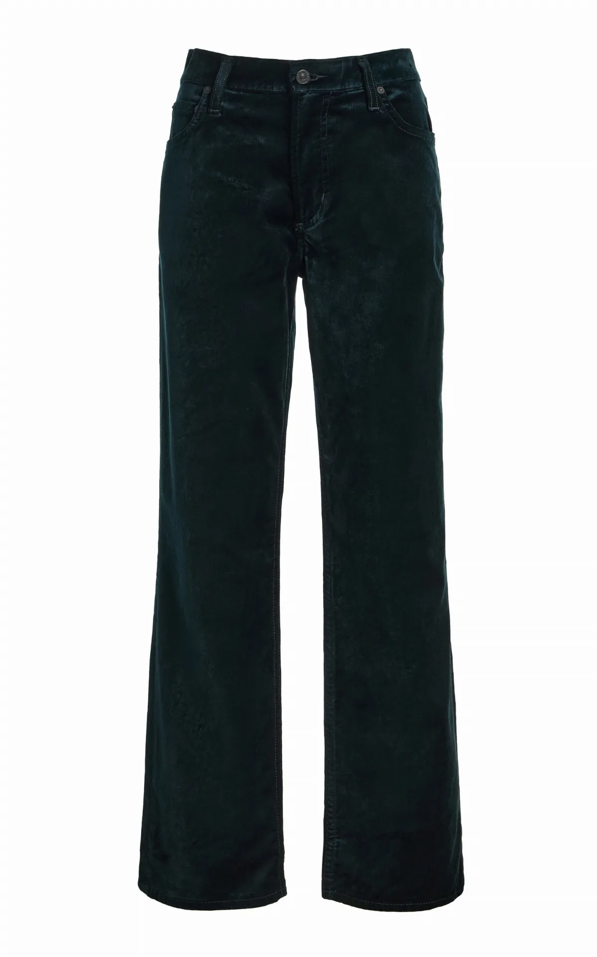 Anissa Velvet Straight-Leg Pants