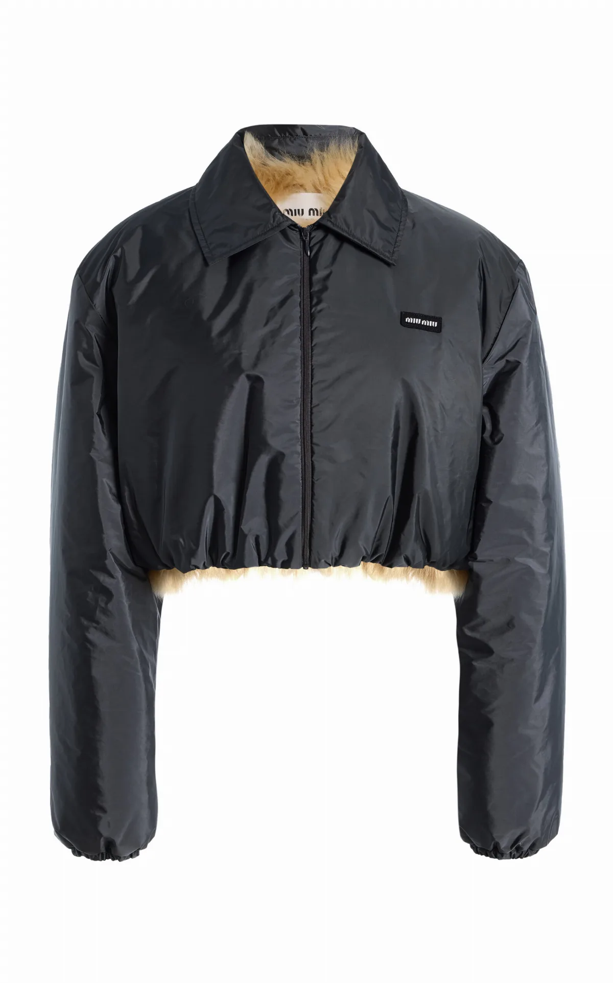 Shearling-Lined Tech-Fabric Blouson Jacket by Miu Miu