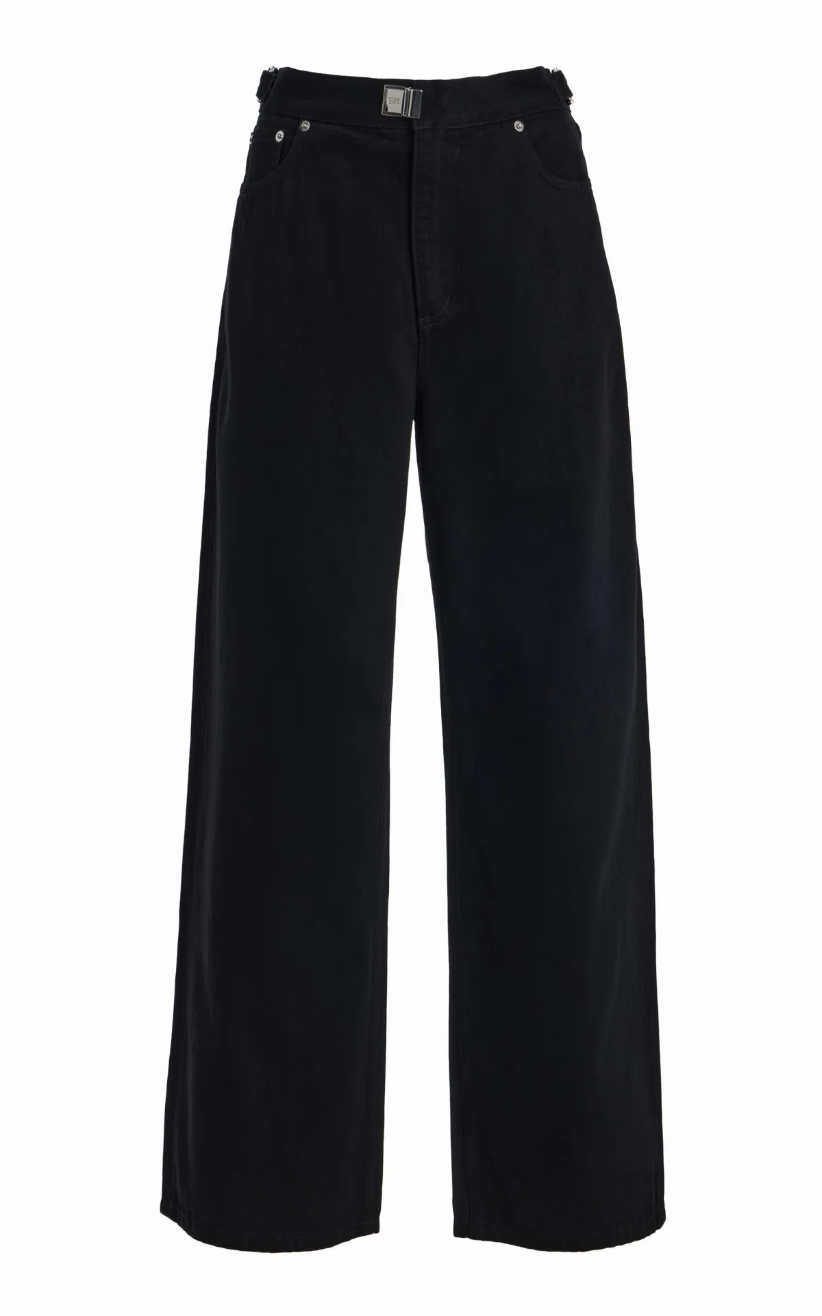 Buckle Rigid Mid-Rise Wide-Leg Jeans