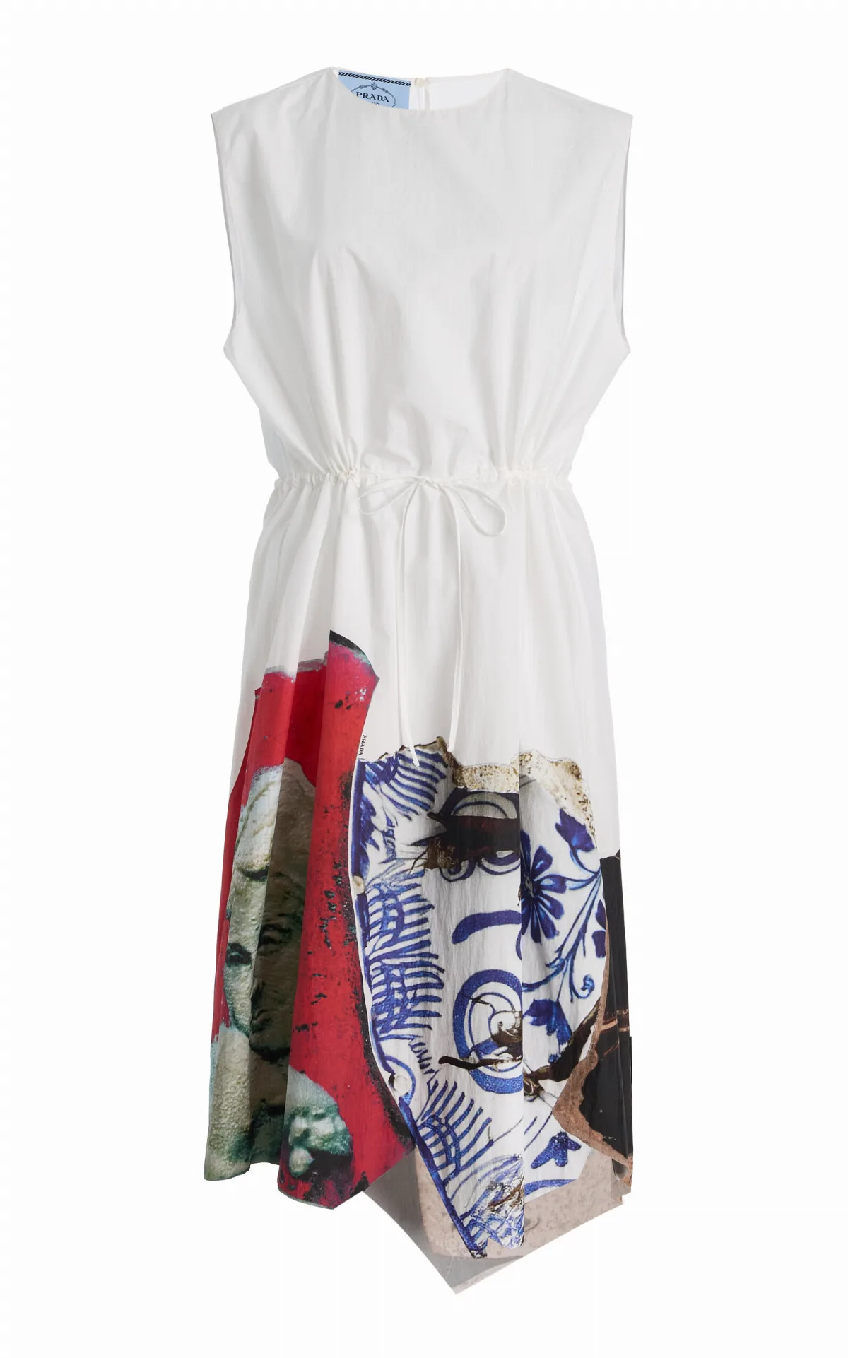 Printed Cotton-Poplin Midi Dress by Prada