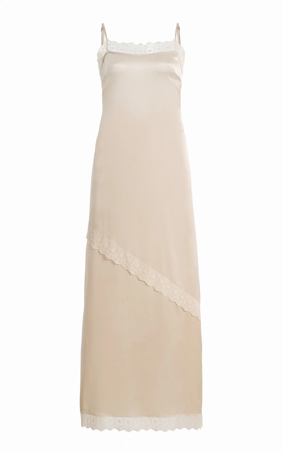 Cata Lace-Trimmed Silk Maxi Dress by The Garment