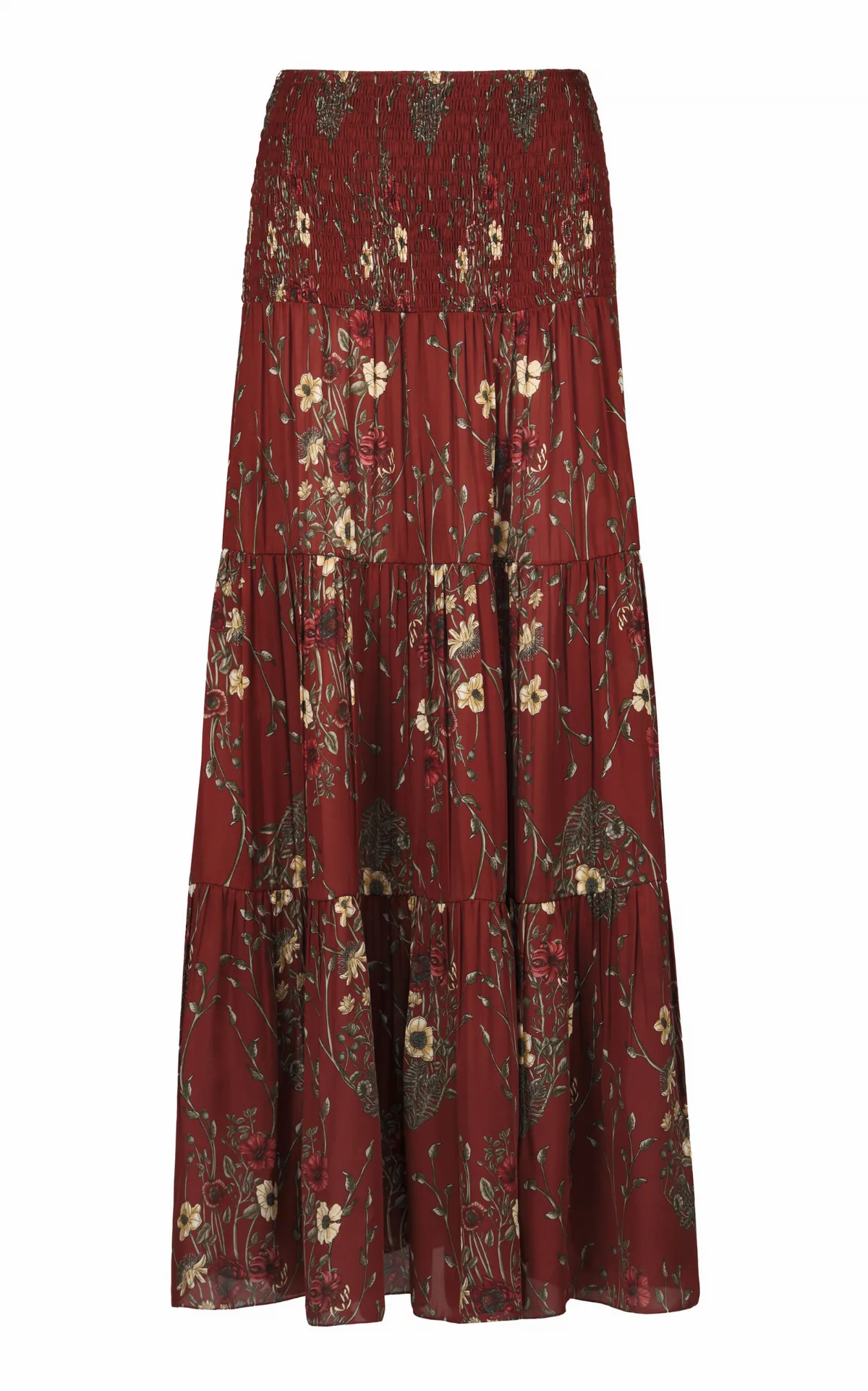 Fantasia Tropical Silk Maxi Skirt