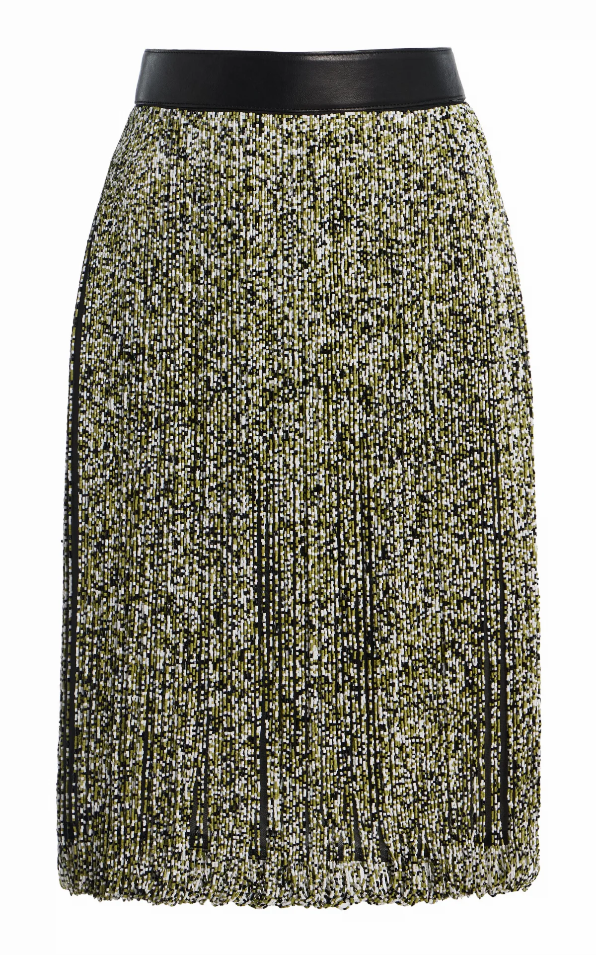 The Juno Bead-Embroidered Jacquard Midi Skirt by Brandon Maxwell