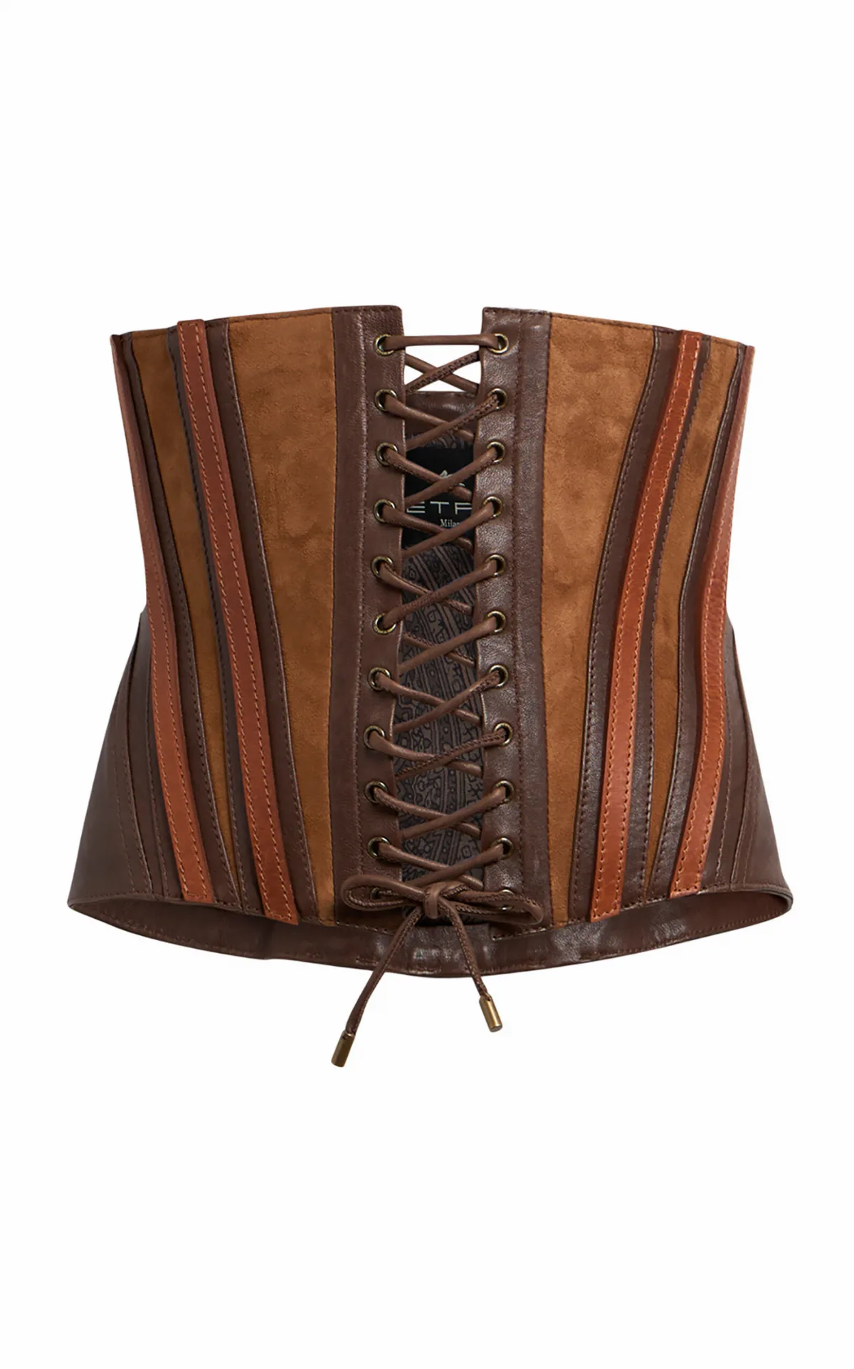 Lace-Up Leather Corset Top by ETRO