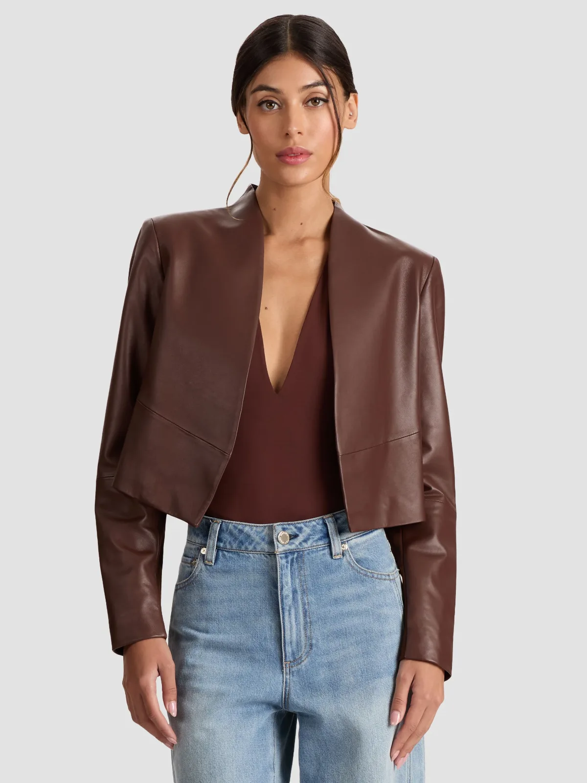 Harvey Leather Jacket by Alice + Olivia