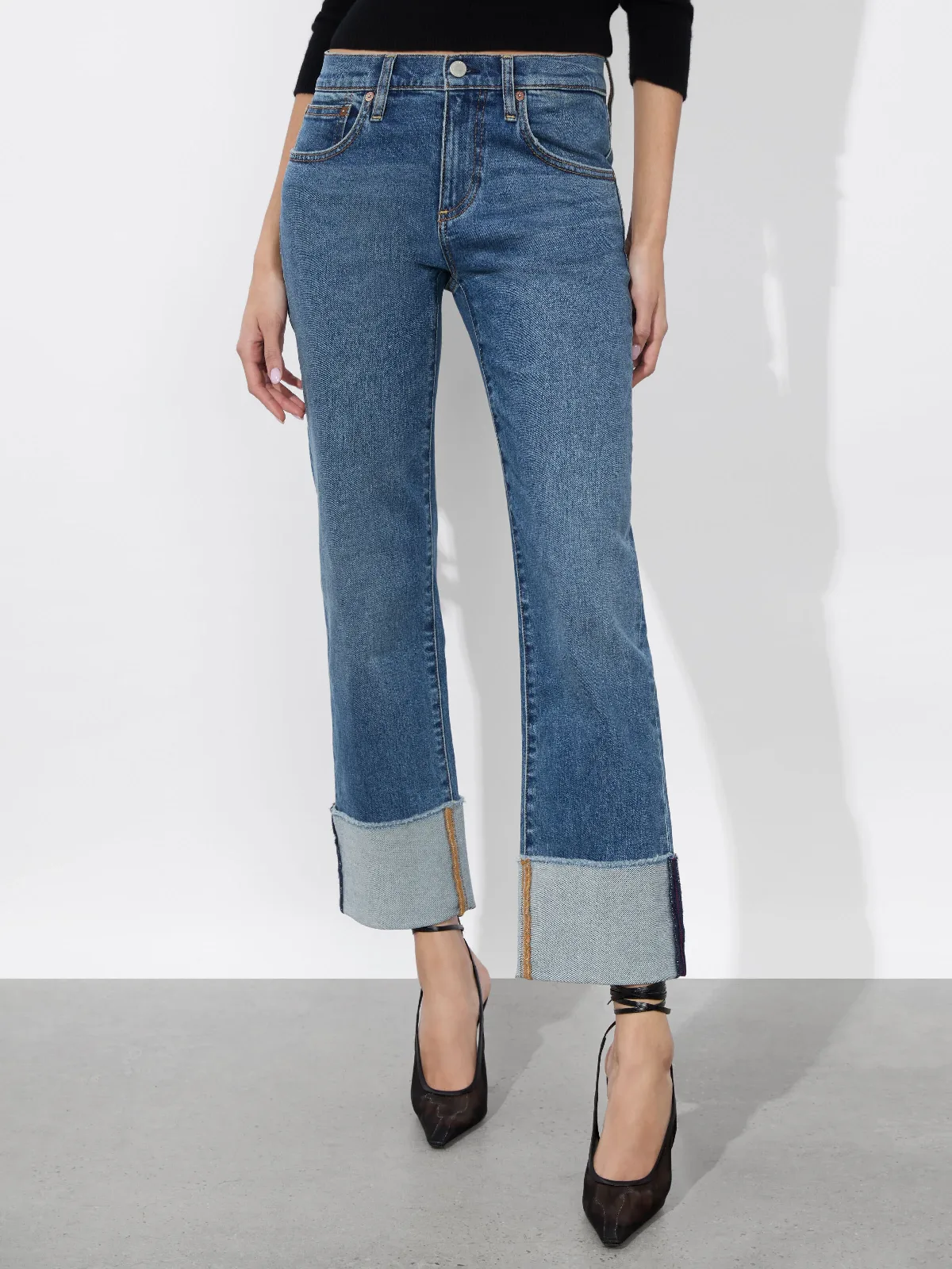 Abilene Cuffed Jean - Lola Blue by Alice + Olivia