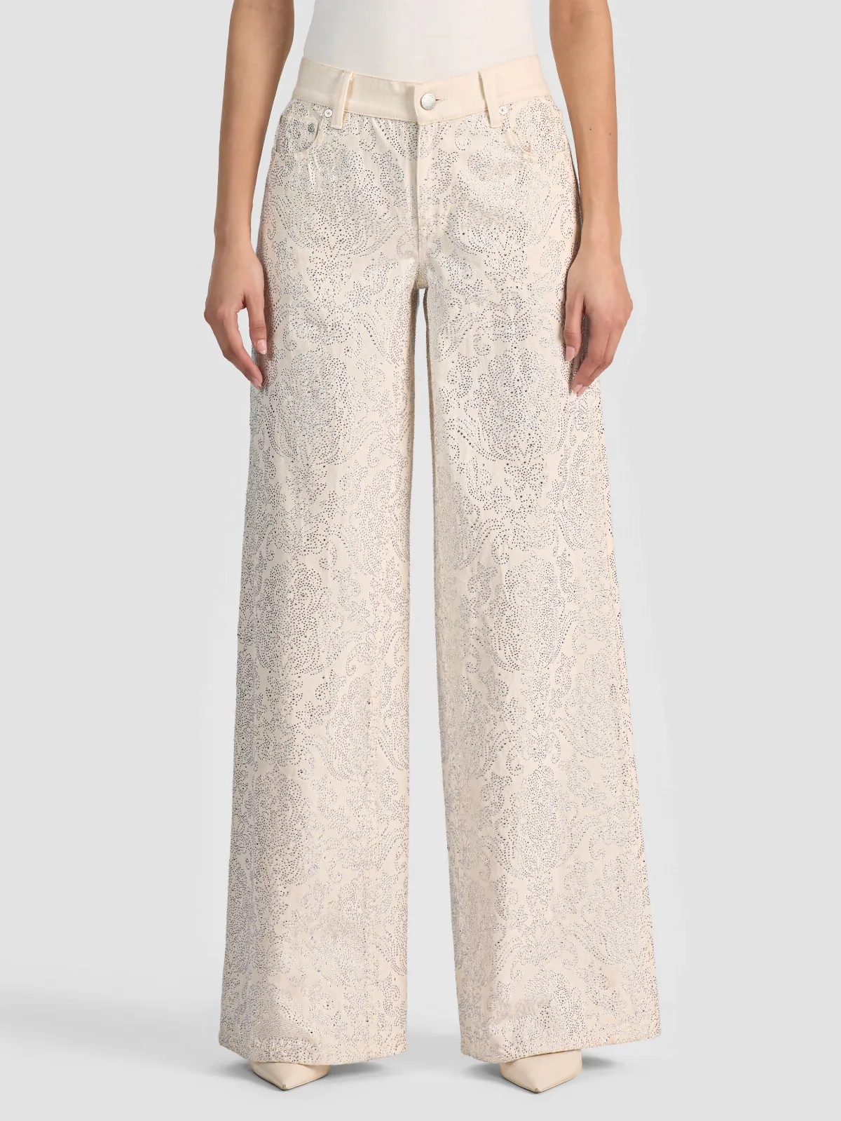 Amazing Embellished Jean - Off White/Multi by Alice + Olivia