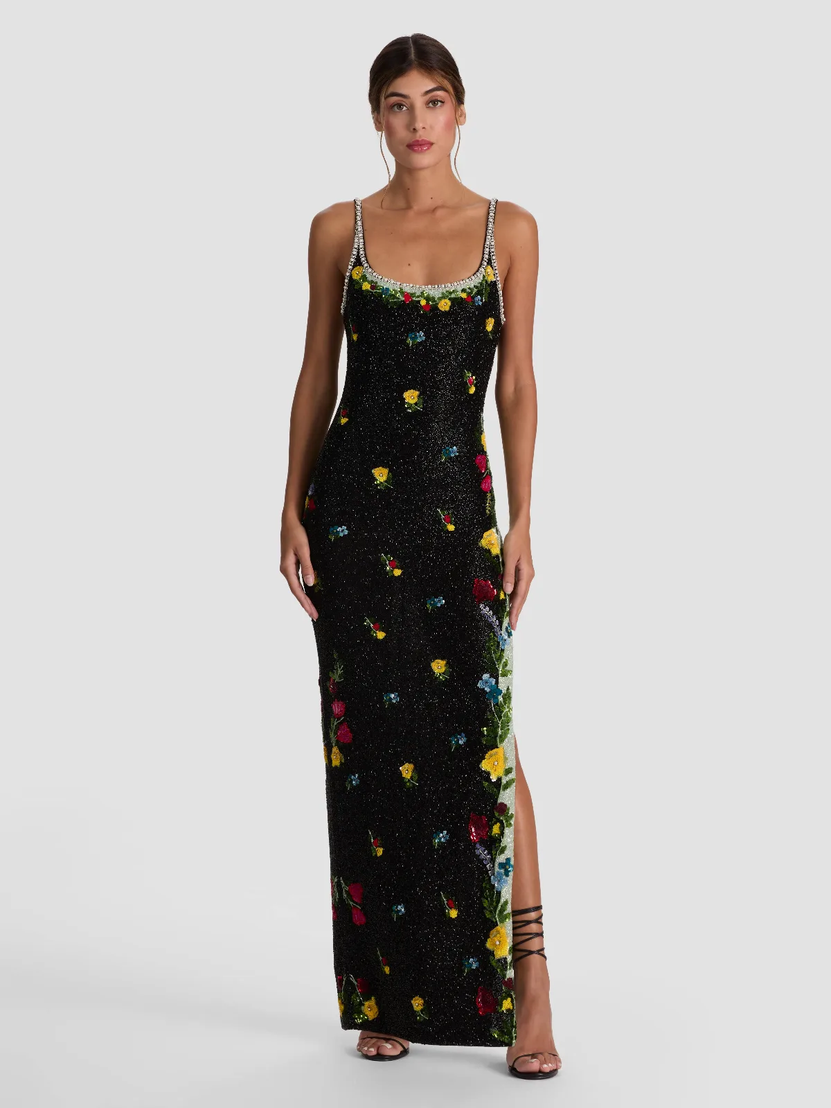 Julia Embellished Gown - Desert Sprigs Black by Alice + Olivia