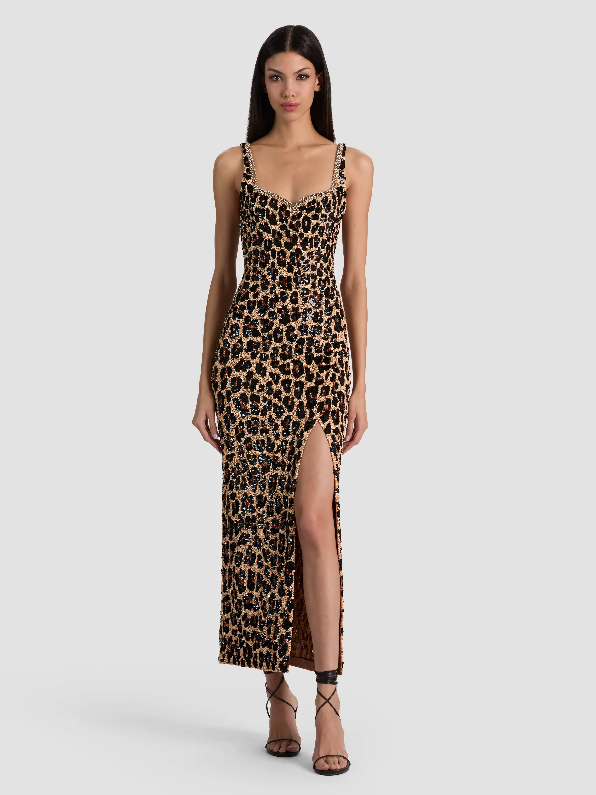 Eve Embellished Sweetheart Midi Gown by Alice + Olivia