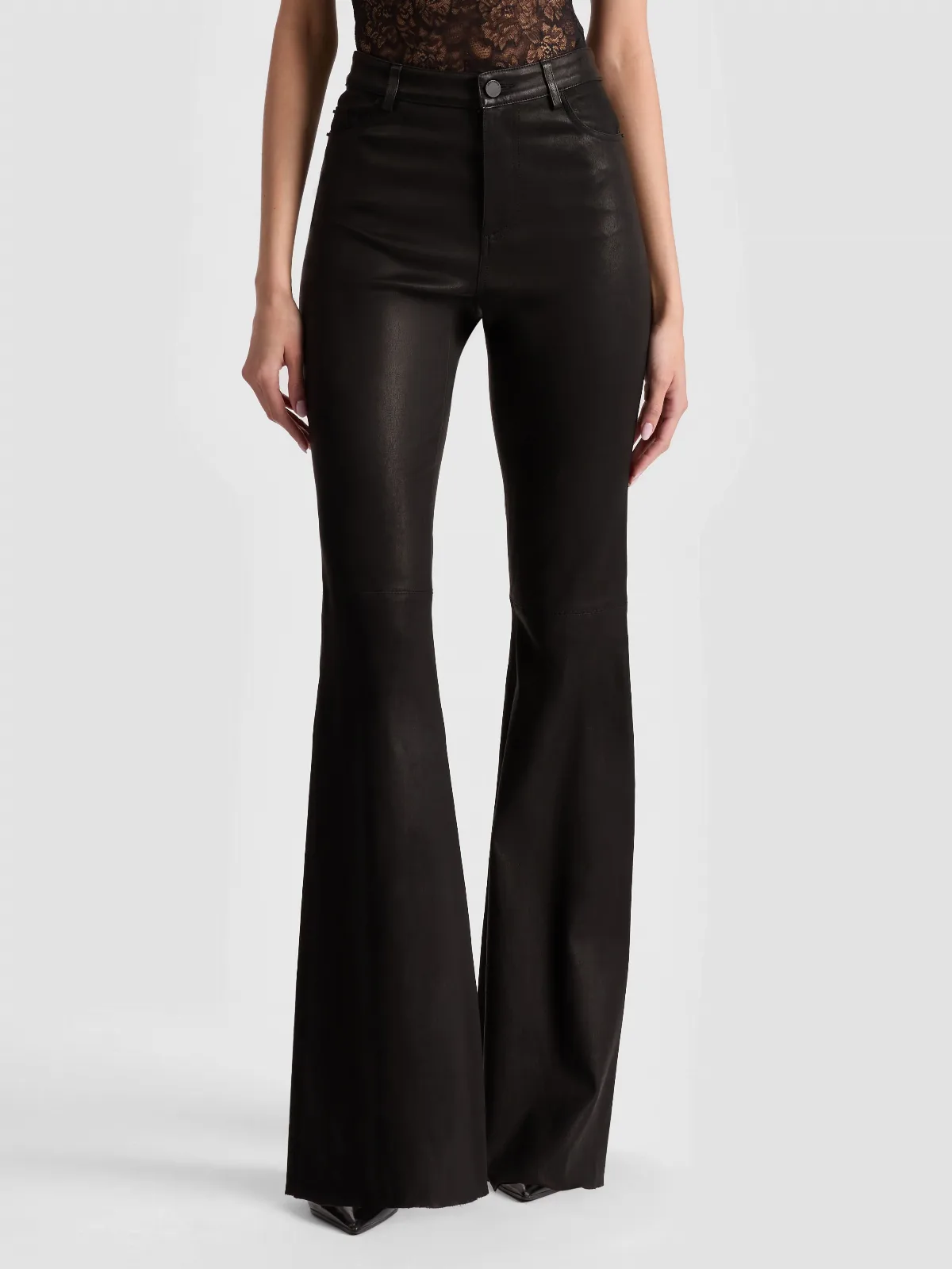 Brent Leather Bell Pant by Alice + Olivia