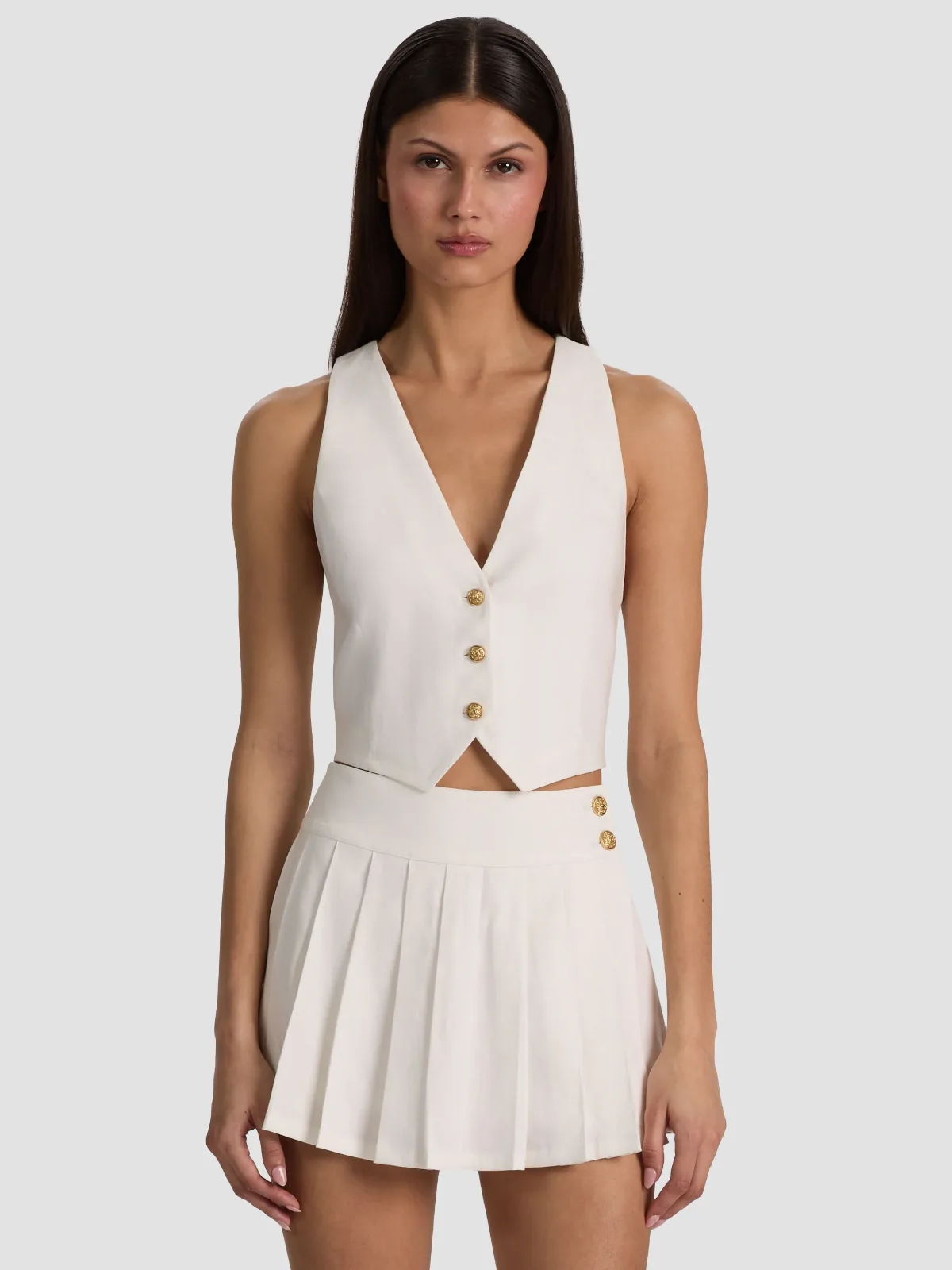 Donna Linen Vest by Alice + Olivia