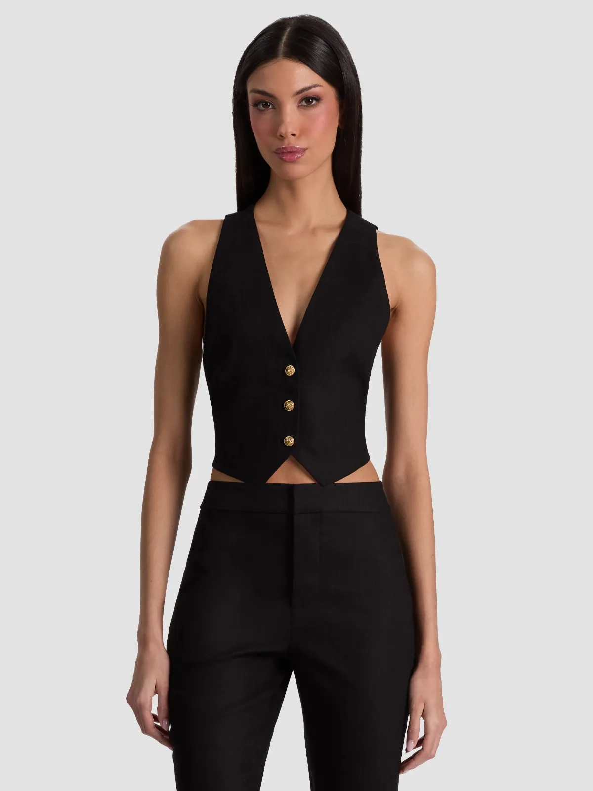 Donna Linen Vest by Alice + Olivia