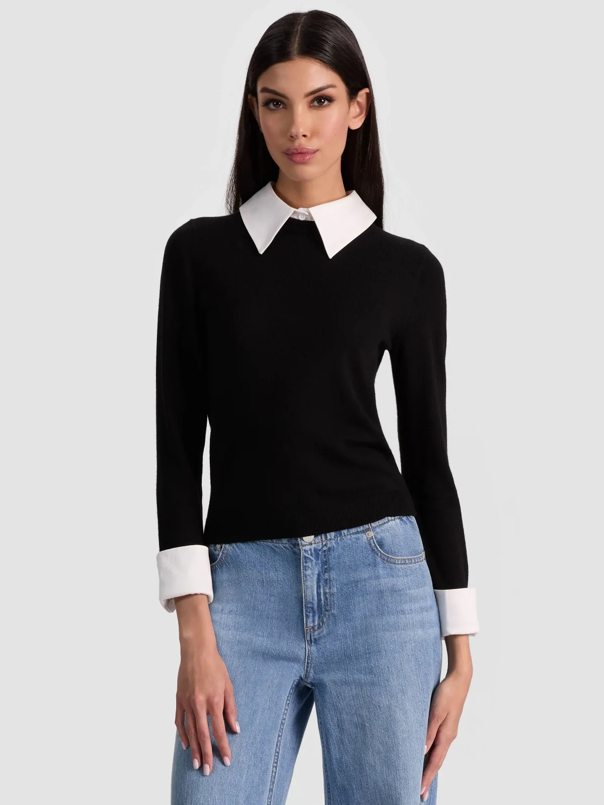Porla Collared Sweater by Alice + Olivia
