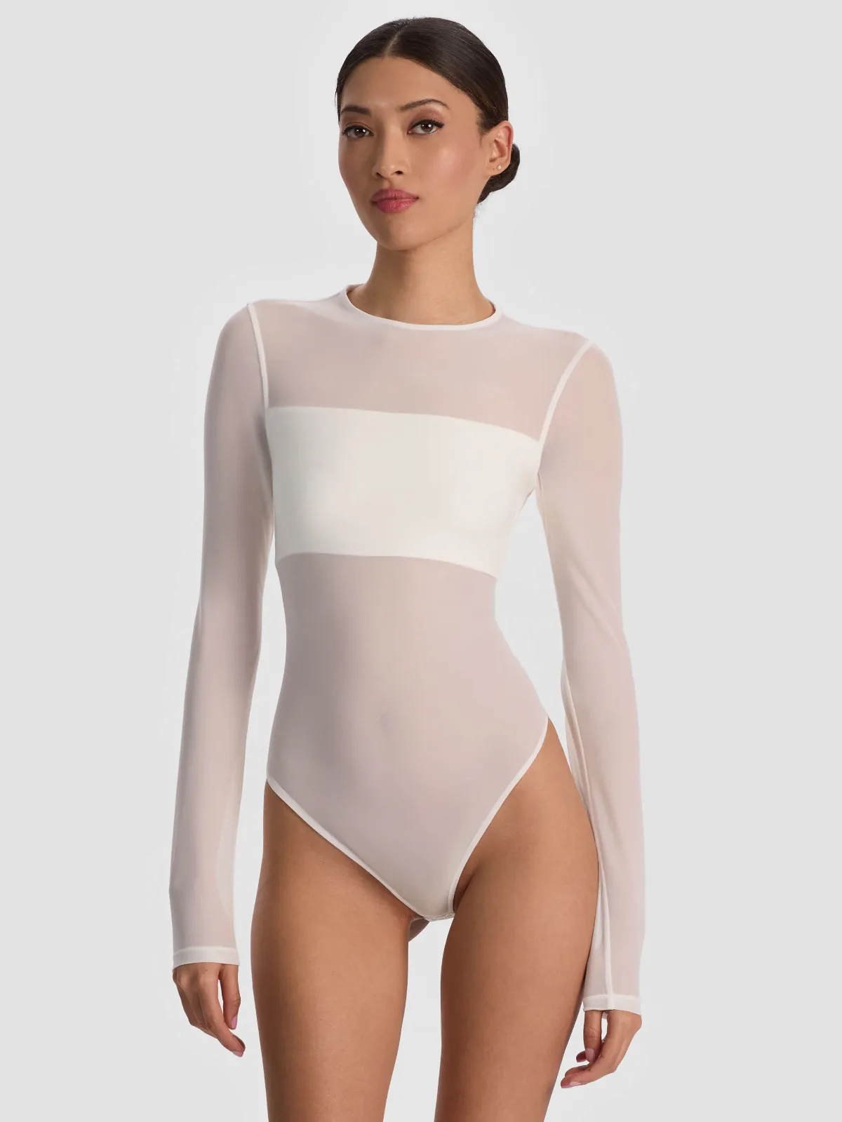 Bandeau Long Sleeve Bodysuit by Alice + Olivia