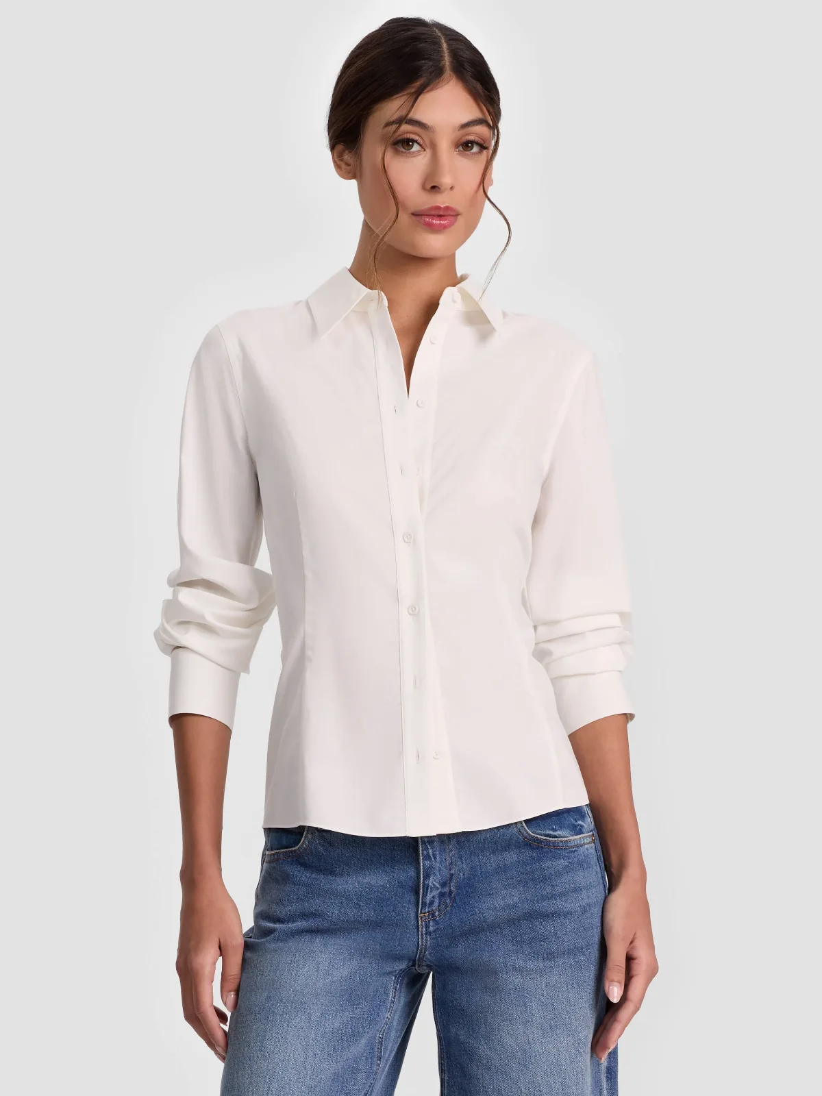 Amelia Button Down with Lace Up Back