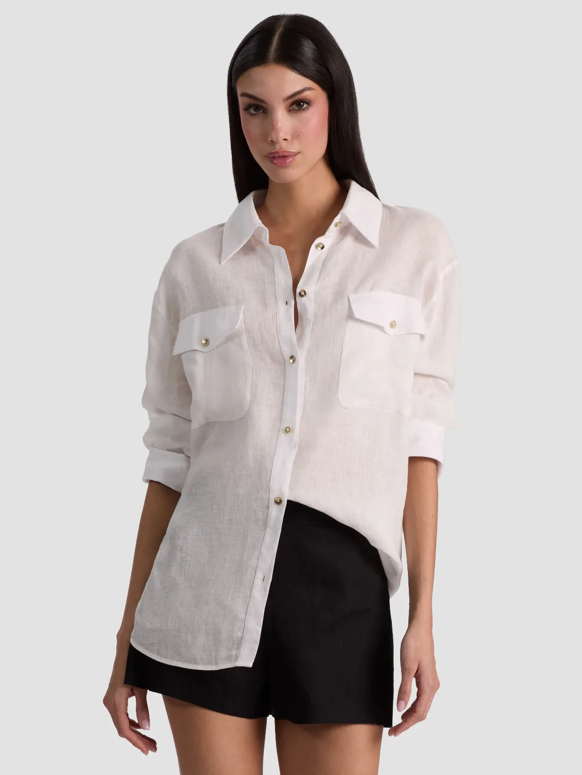 Finely Oversized Utility Shirt by Alice + Olivia
