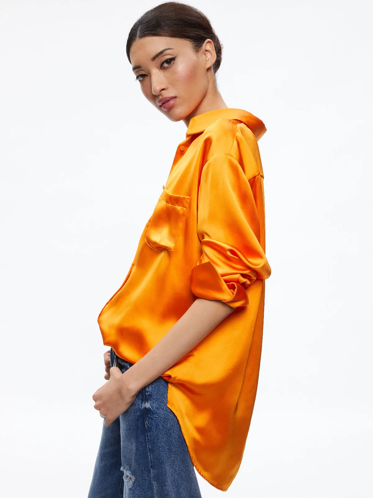 Finely Oversized Button Down Shirt by Alice + Olivia