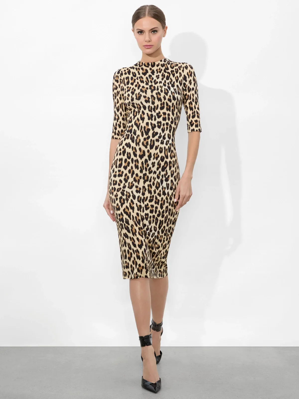 Delora Midi Dress - Textured Leopard by Alice + Olivia