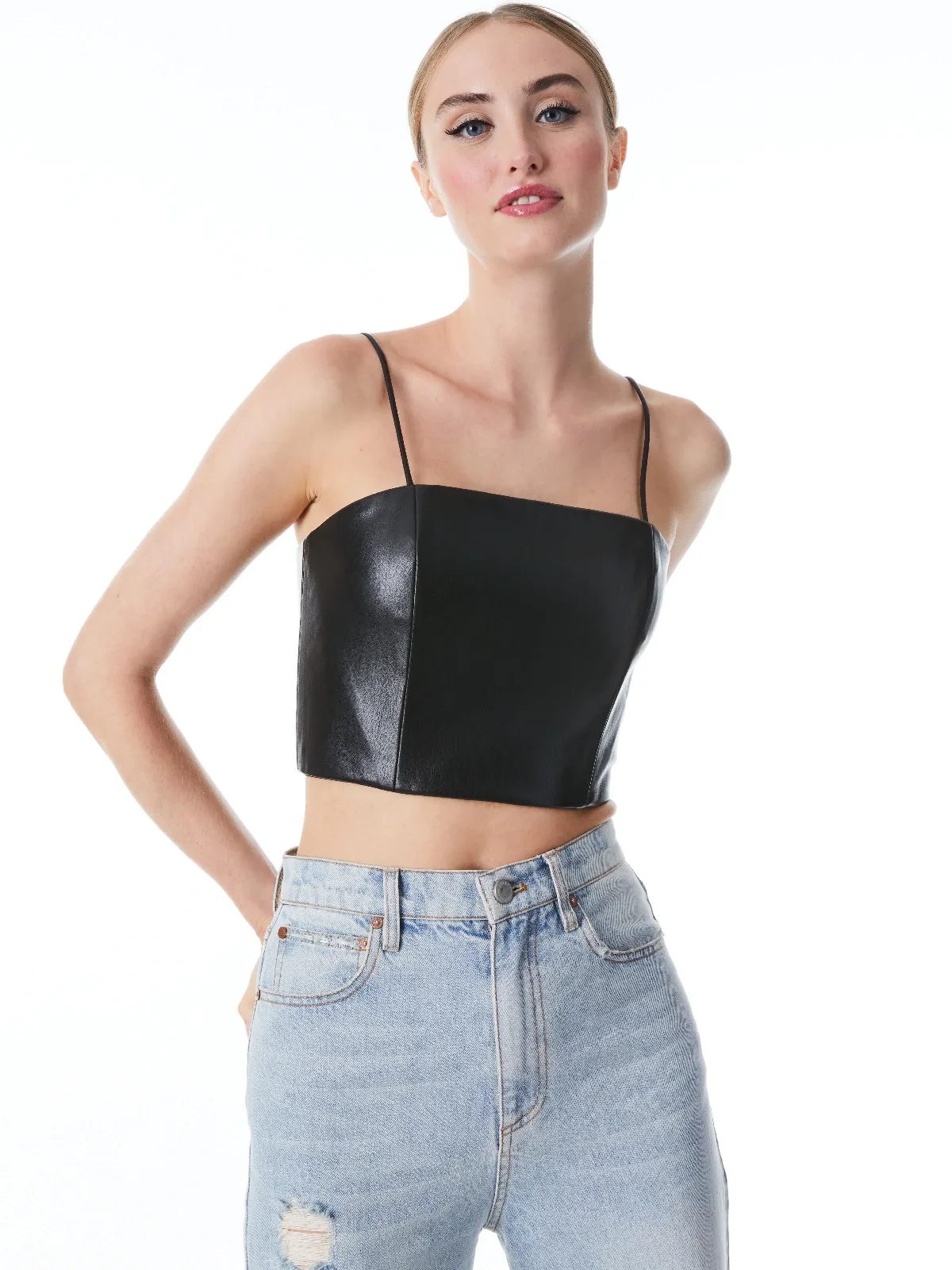 Pearle Vegan Bustier by Alice + Olivia