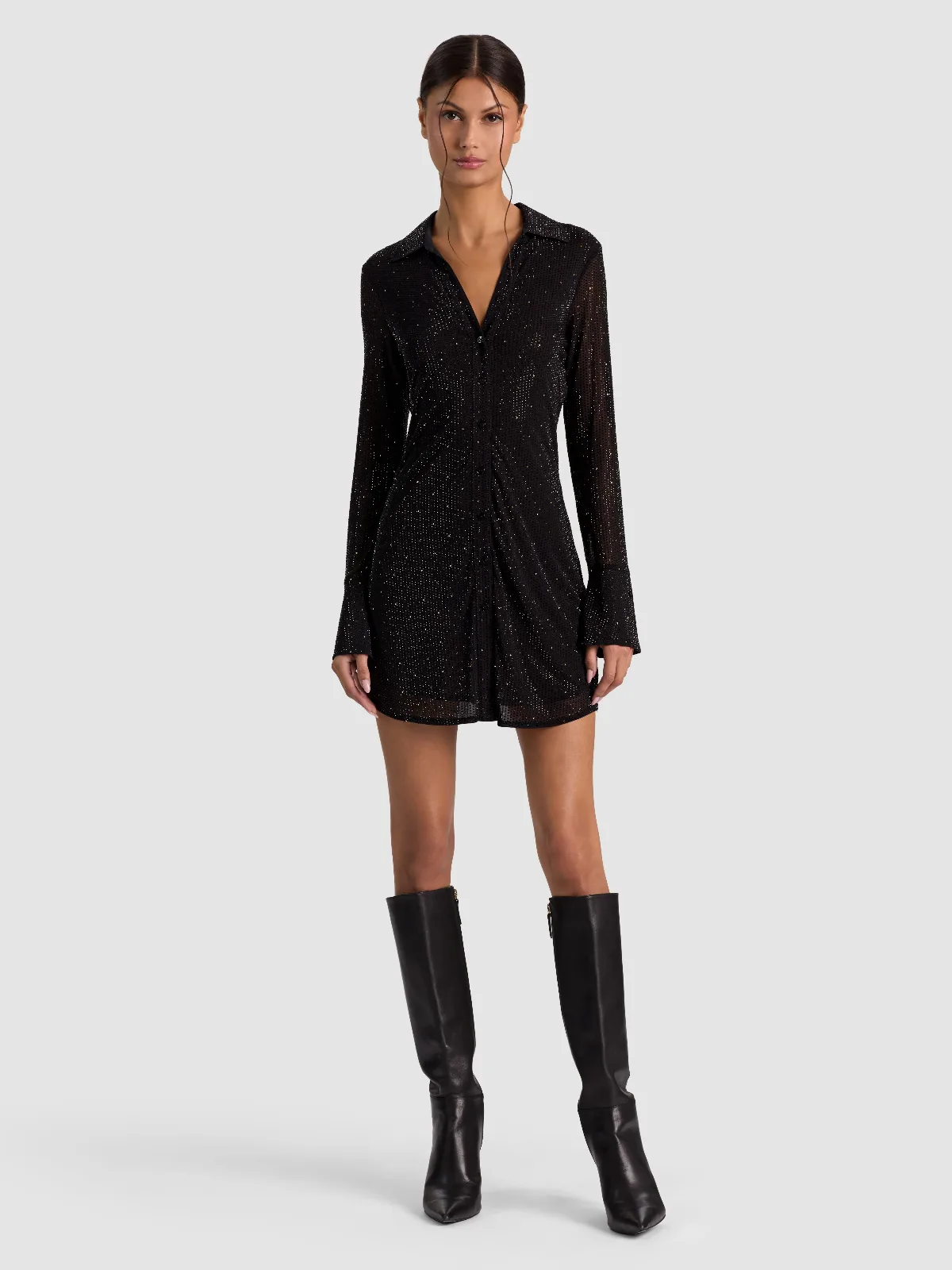 Freya Fitted Nipped Waist Btn Dwn Dress by Alice + Olivia