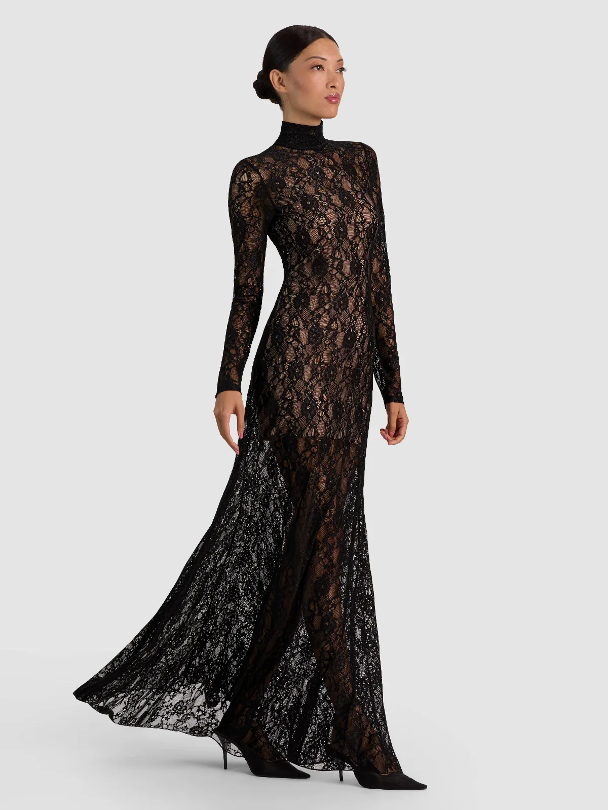 Delora Lace Maxi Dress with Train by Alice + Olivia