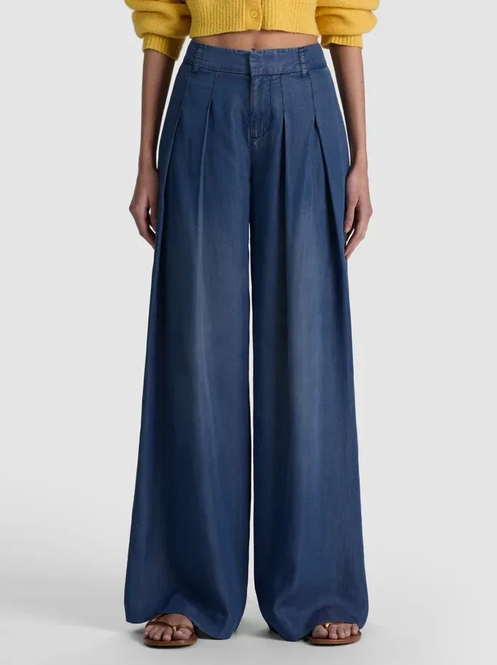 Blaire Pleated Jean by Alice + Olivia