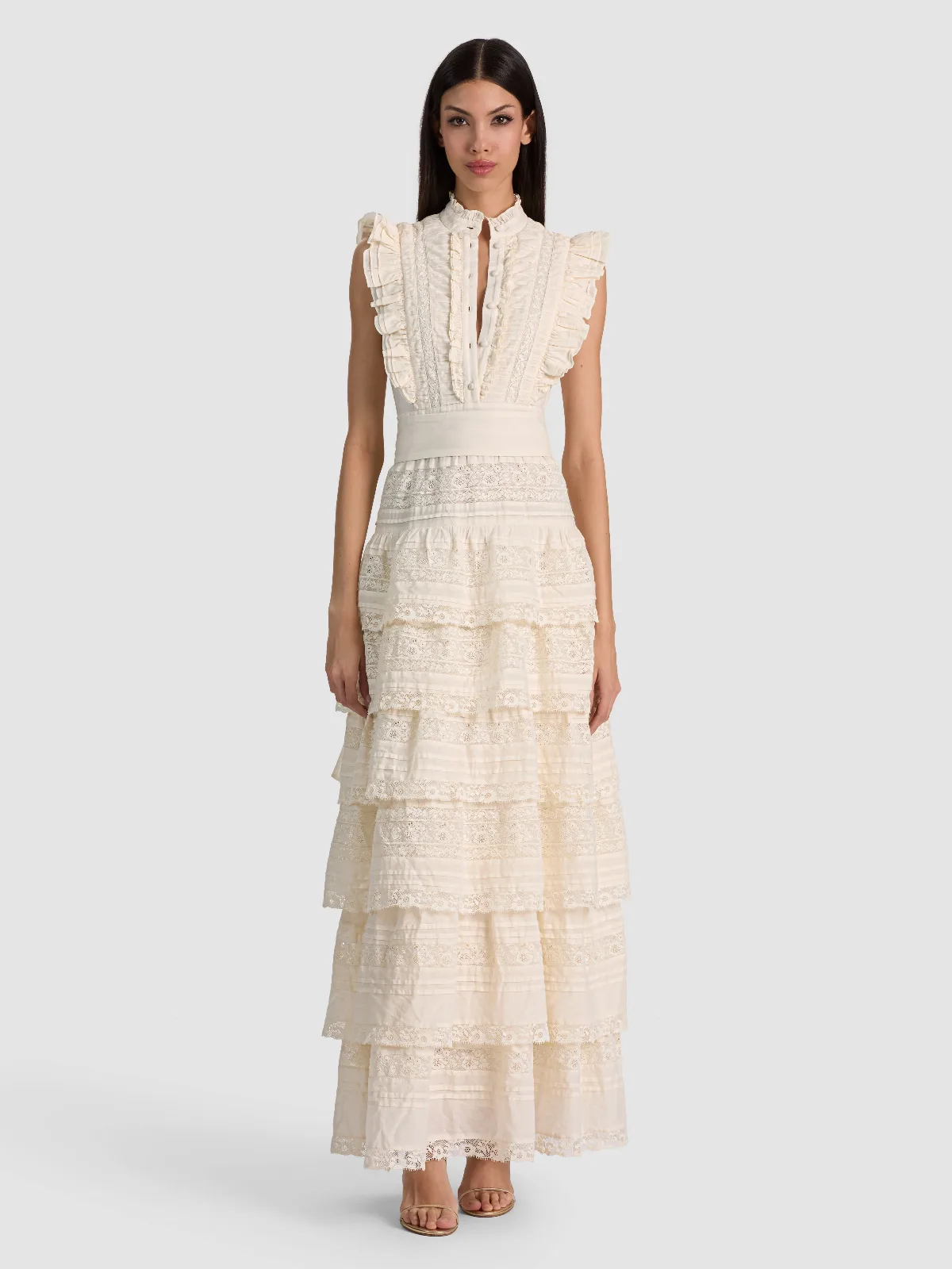 Tahara Tiered Maxi Dress by Alice + Olivia