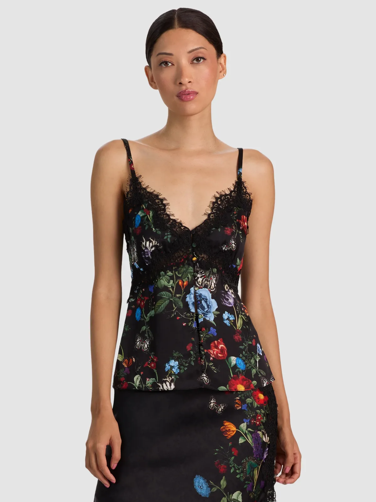 Melodie Lace Trim Tank Top by Alice + Olivia