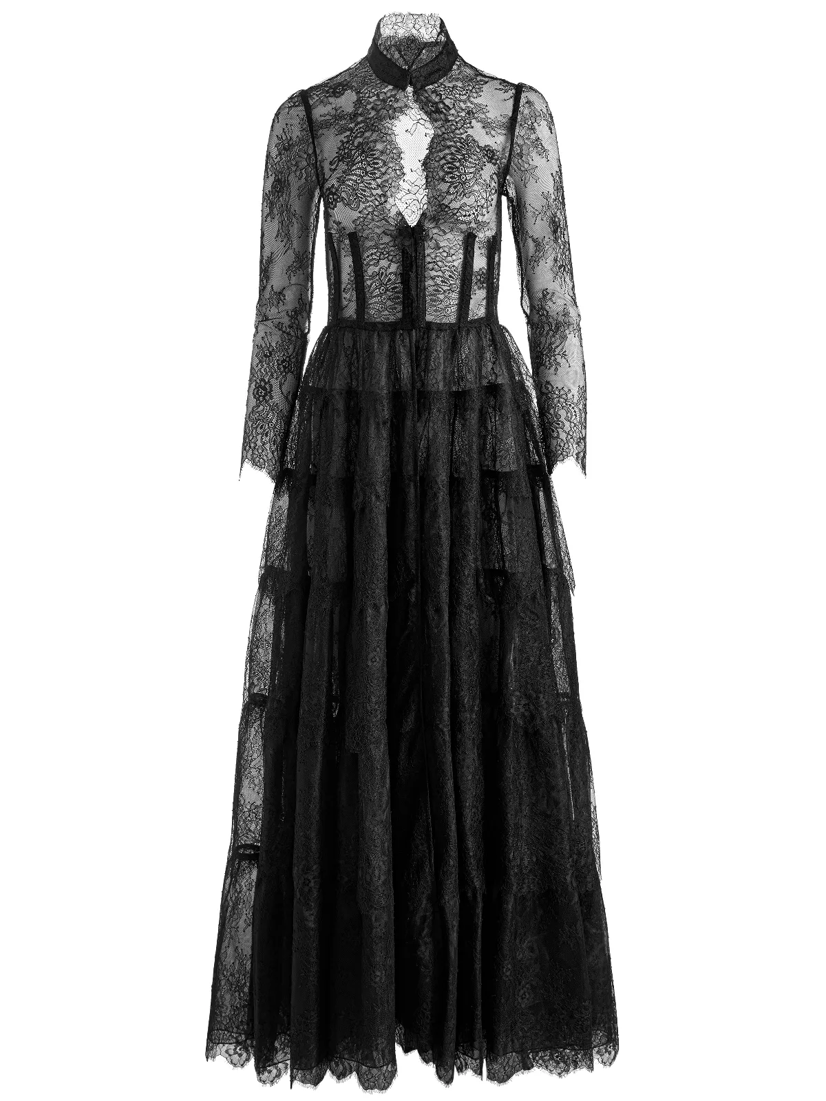 Xavier Tiered Lace Maxi Coat by Alice + Olivia