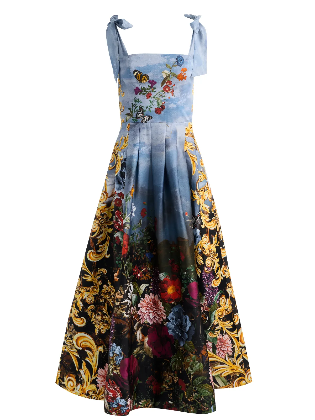 Hana Sq Nk Tie Strap Midi Dress by Alice + Olivia