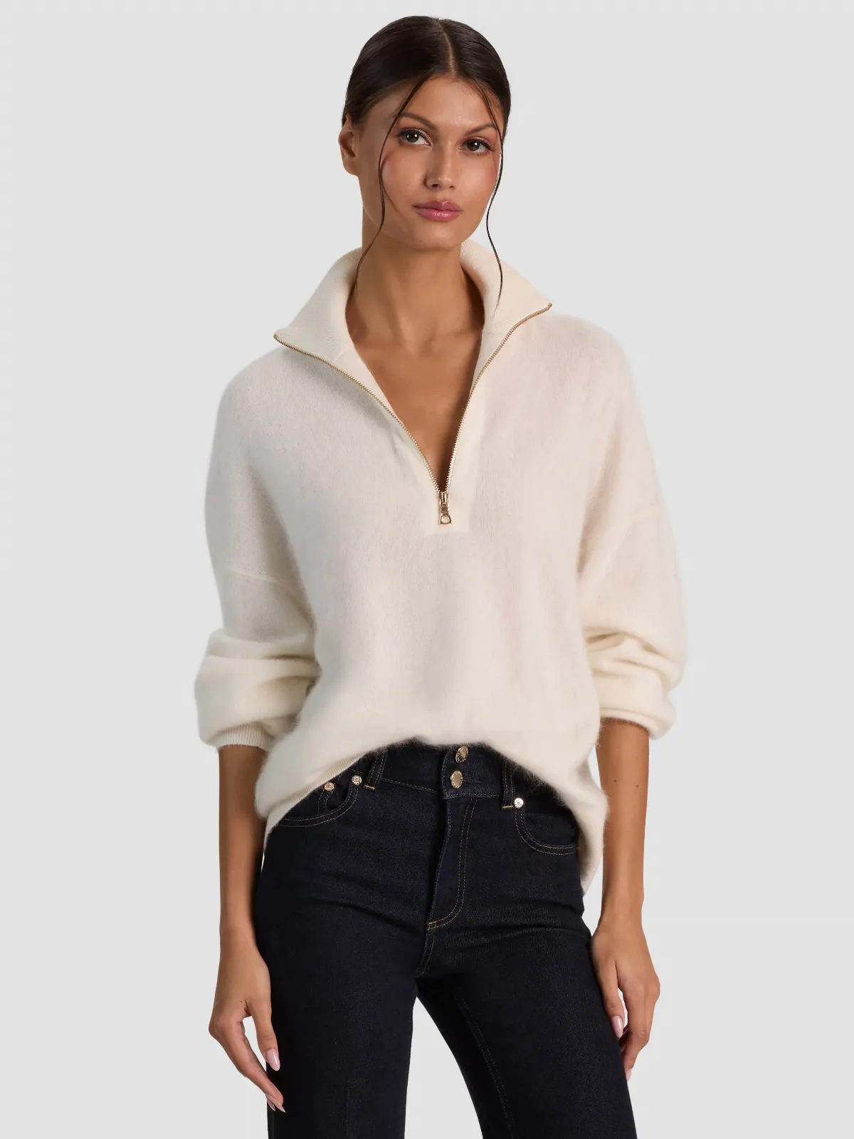 Toby Cashmere Quarter Zip by Alice + Olivia