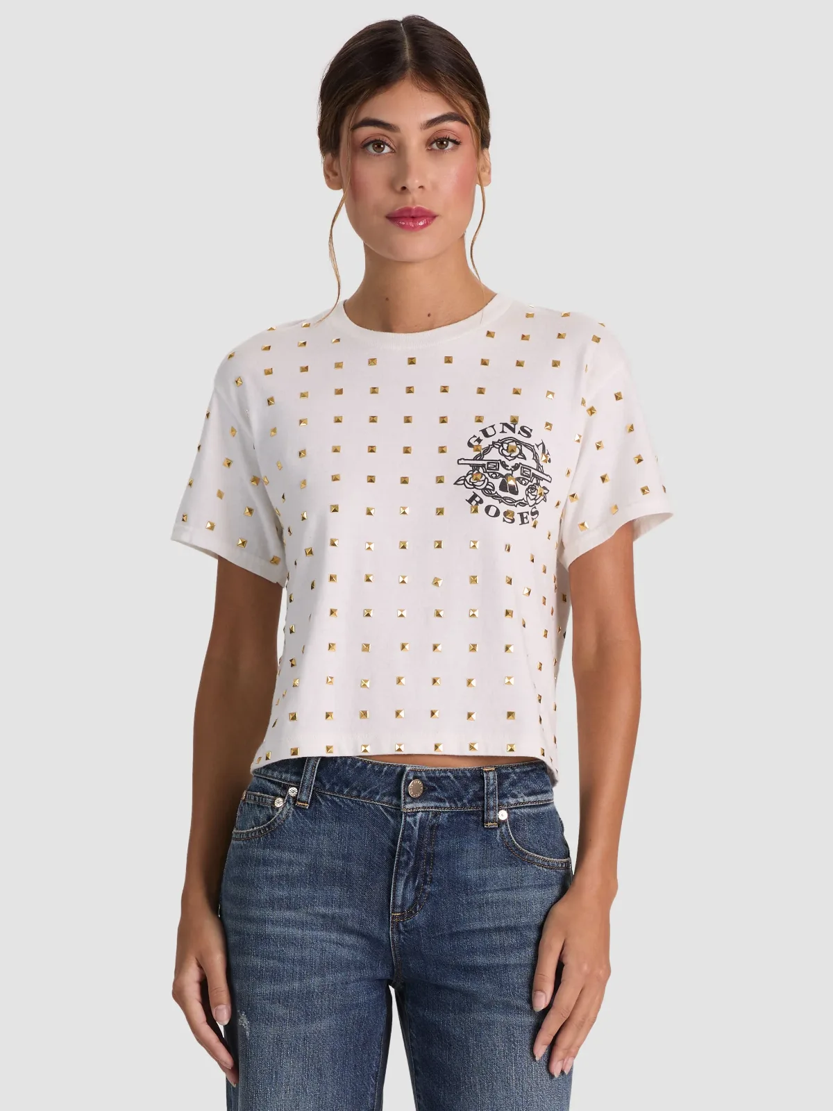 Alvera Studded Tee - Guns N Roses by Alice + Olivia