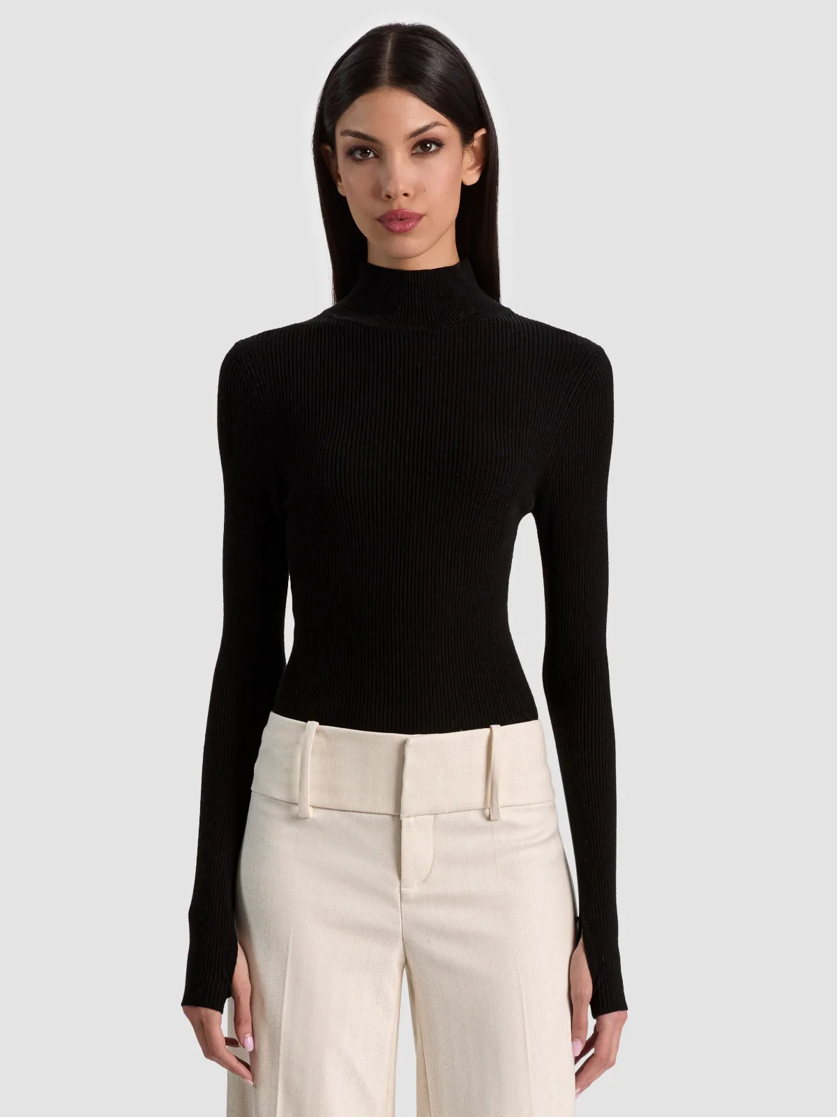 Roberta Ribbed Turtleneck by Alice + Olivia