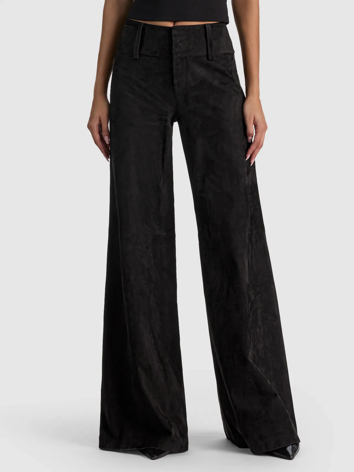 Olivia Suede Wide Leg Flare Pant by Alice + Olivia
