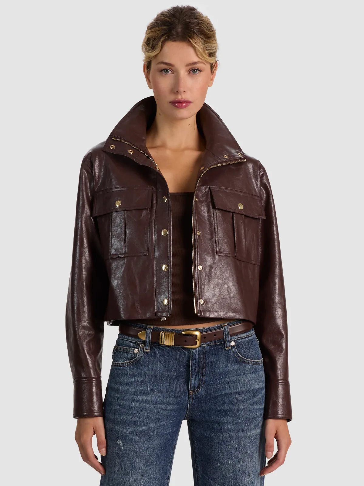 James Vegan Funnel Neck Parka by Alice + Olivia