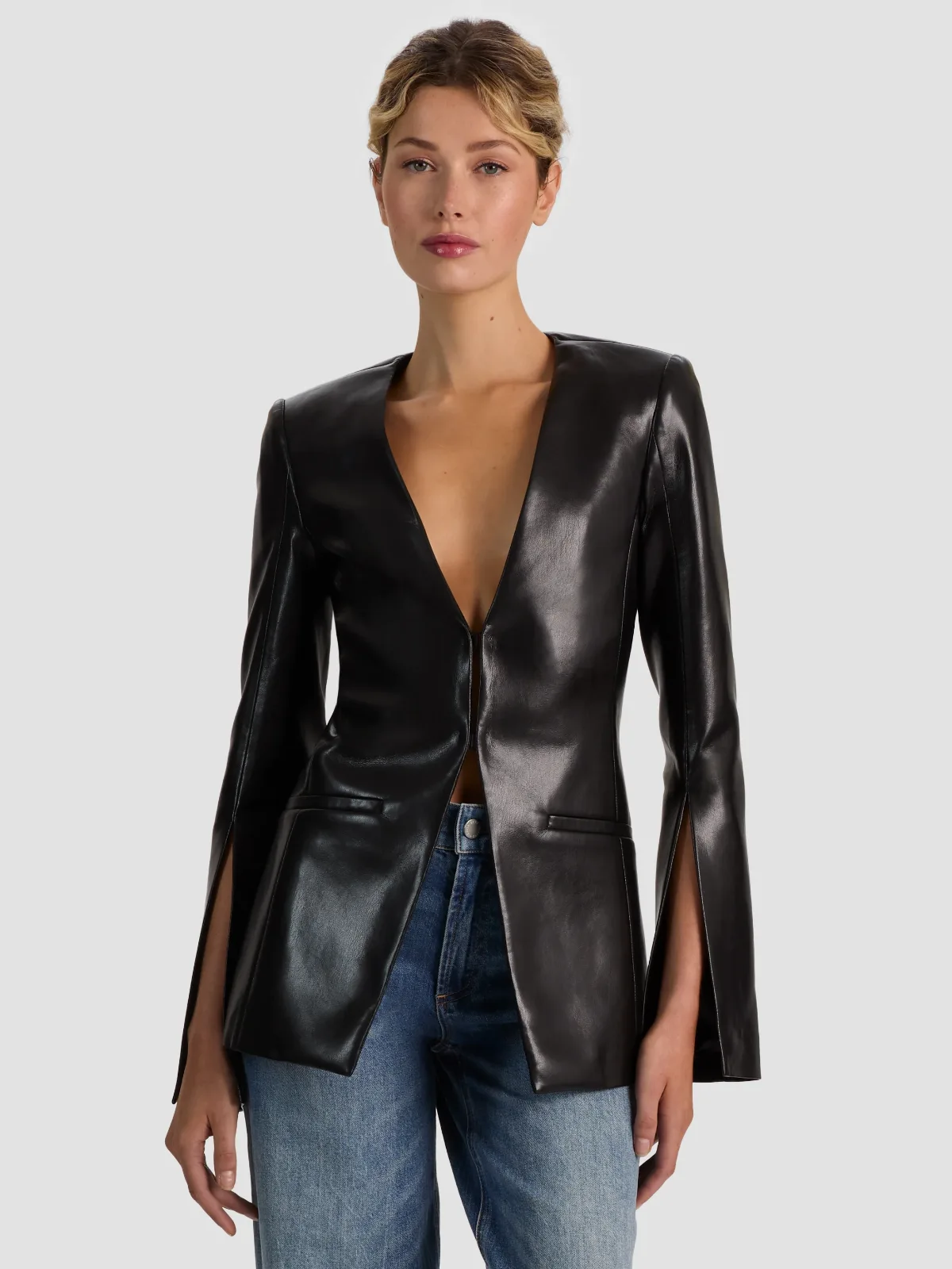 Venita Vegan Collarless Blazer by Alice + Olivia