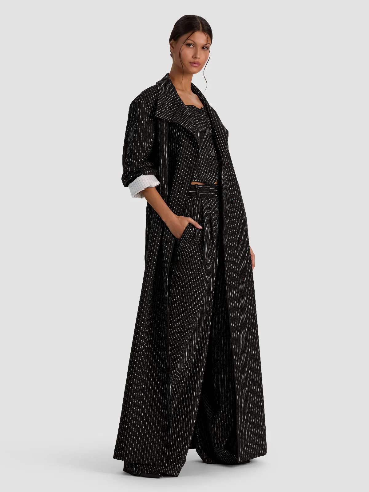 Camden Combo Ultra Oversized Maxi Coat by Alice + Olivia
