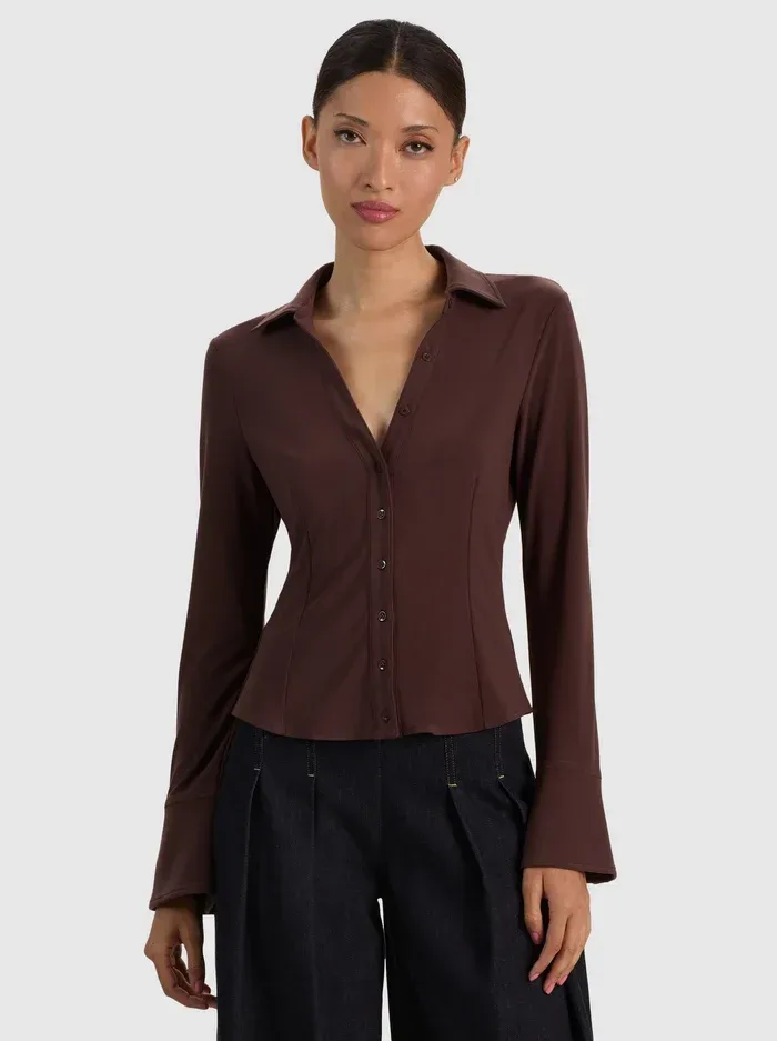 Freya Button Down Top by Alice + Olivia