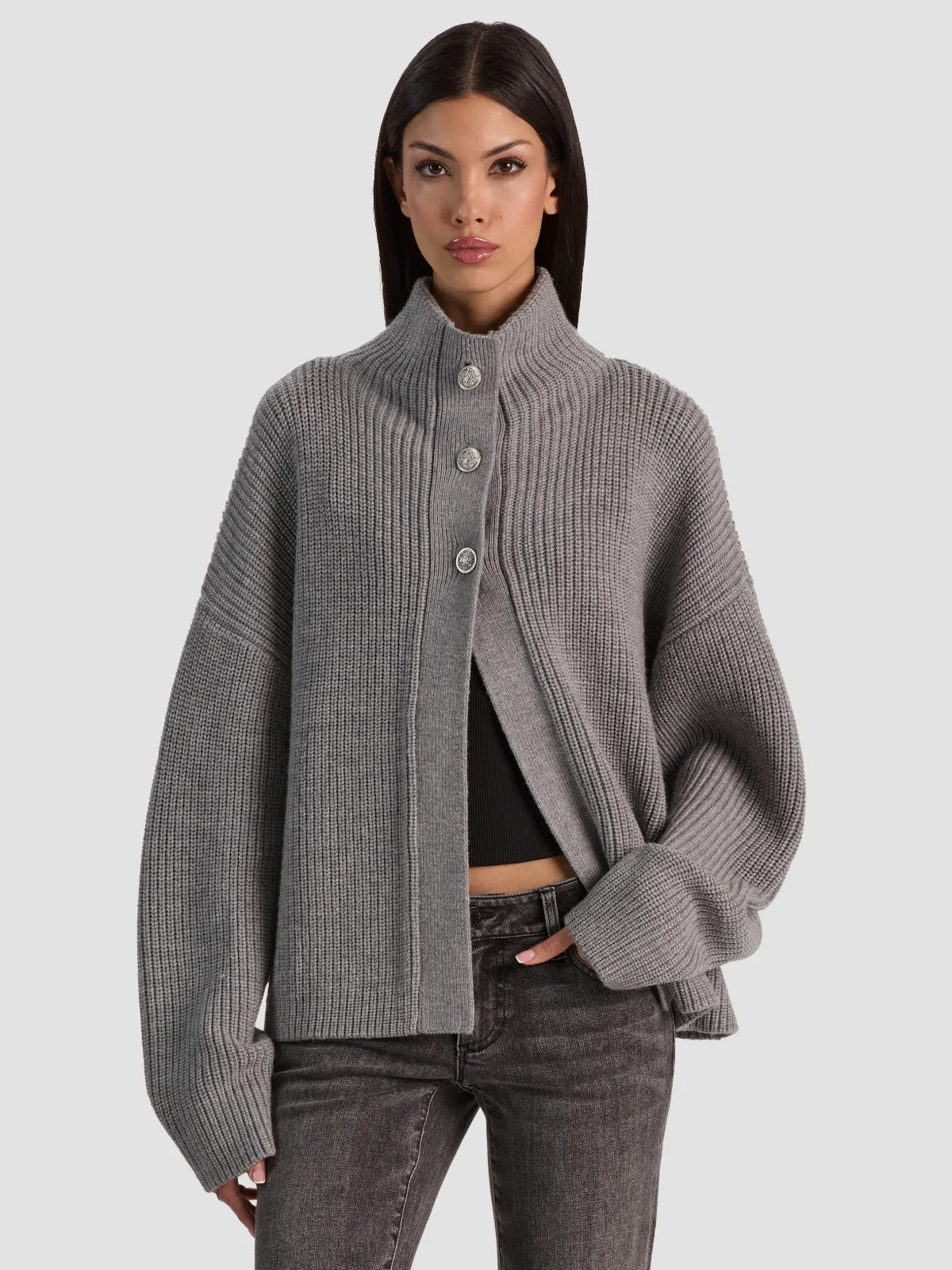 Pearson Wool Drape Neck Sweater by Alice + Olivia