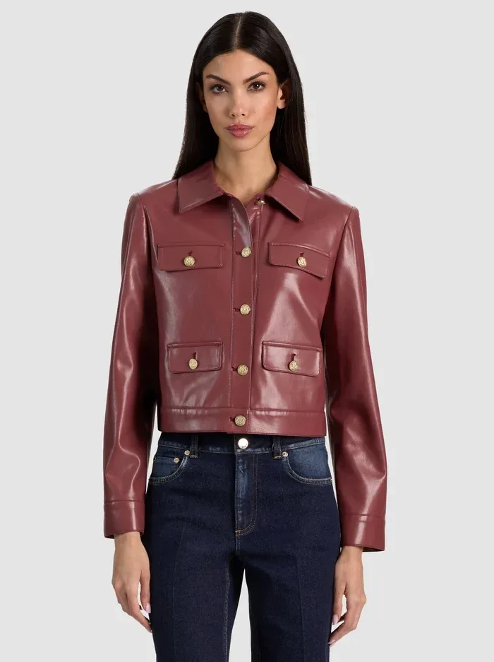 Alex Vegan Cropped Jacket by Alice + Olivia