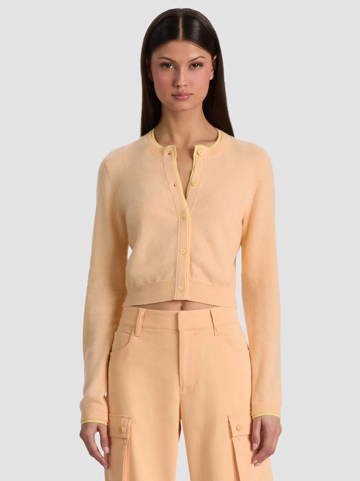 Dollie Two Tone Cashmere Cardigan by Alice + Olivia